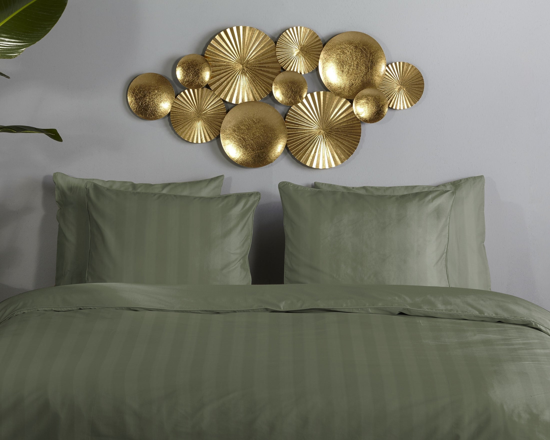 Descanso Dekbedovertrek Satijn Hotel Sevilla - Olive Green