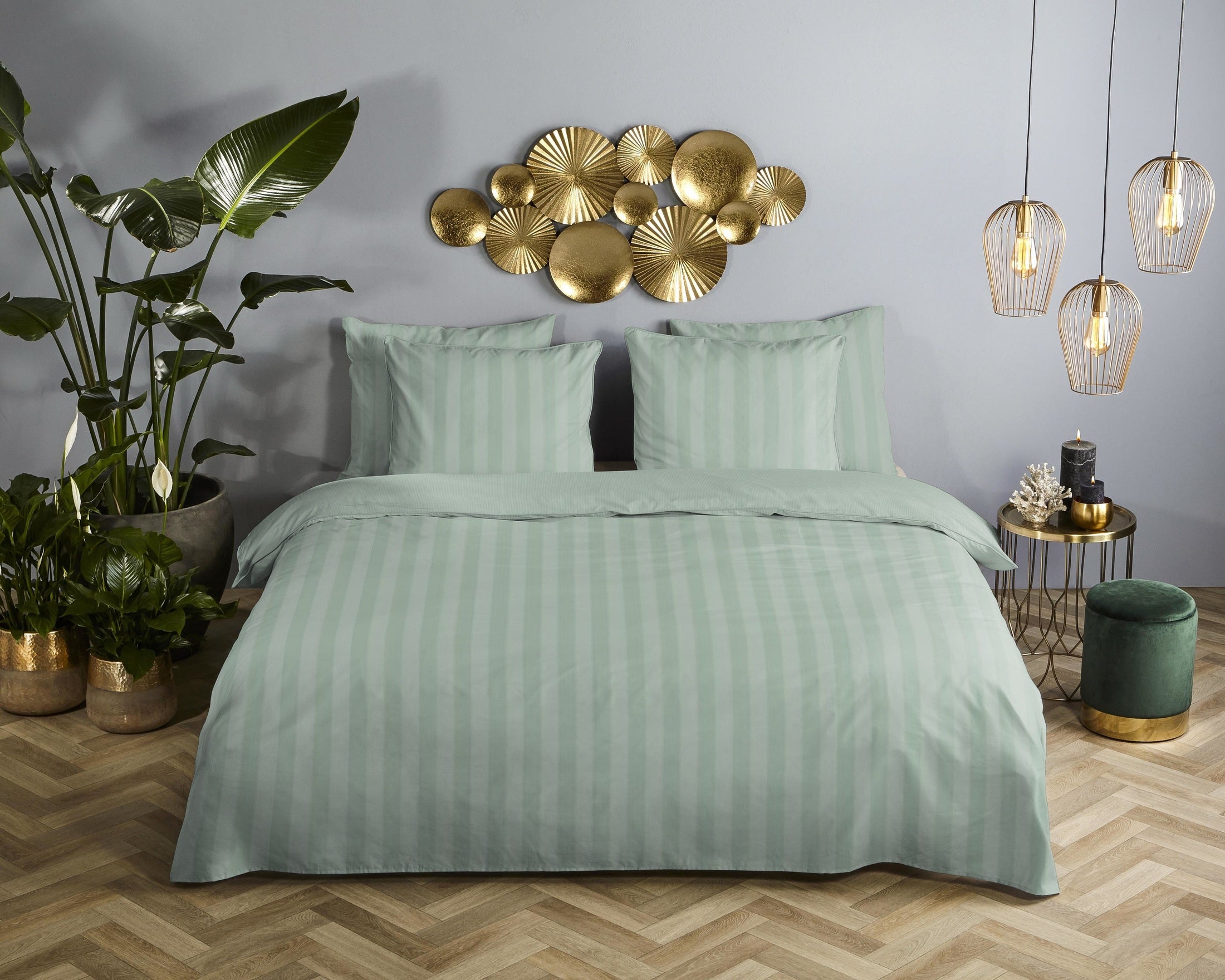 Descanso Dekbedovertrek Satijn Hotel Sevilla - Light Sage