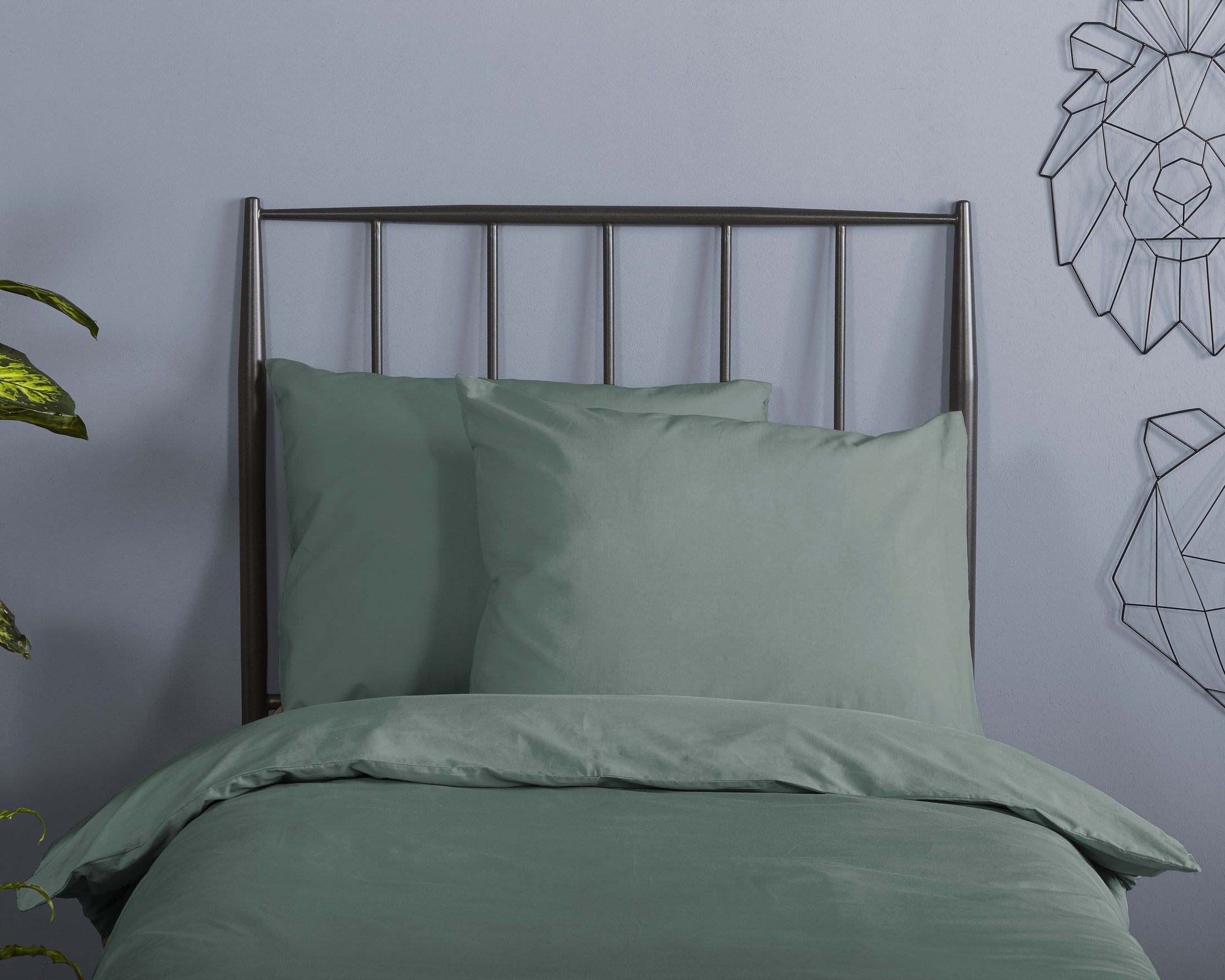 Good Morning Dekbedovertrek Katoen Uni - Olive Green