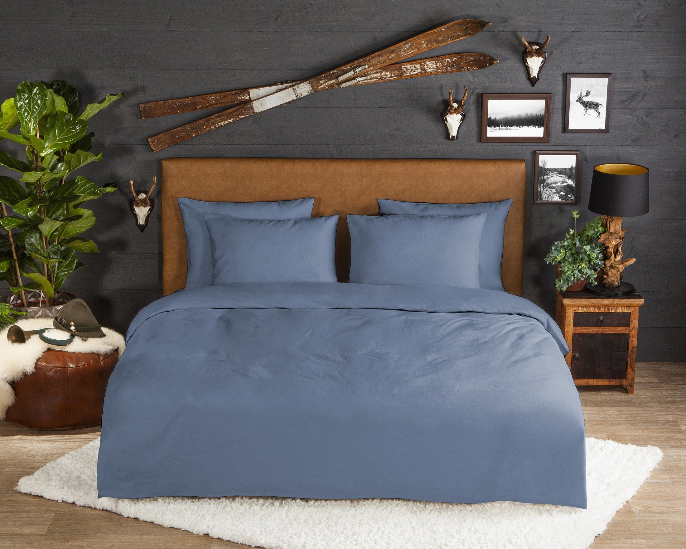 Good Morning Dekbedovertrek Flanel Uni - Blue