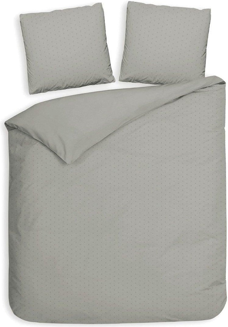 Heckett Lane Dekbedovertrek Punto Cloud Grey Satijn - Bedtextielonline.be
