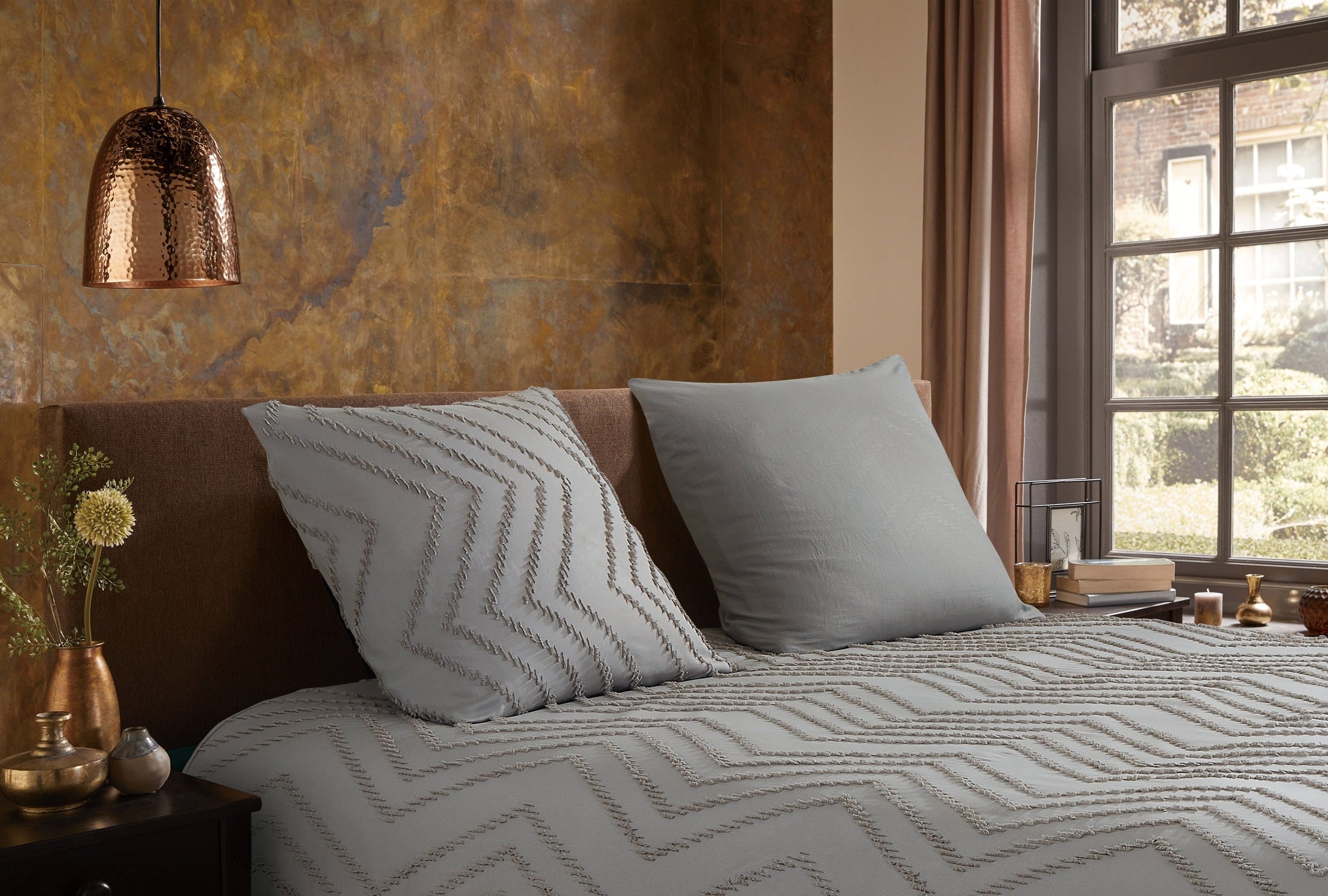 Pure Dekbedovertrek Microfiber Zigzag - Taupe