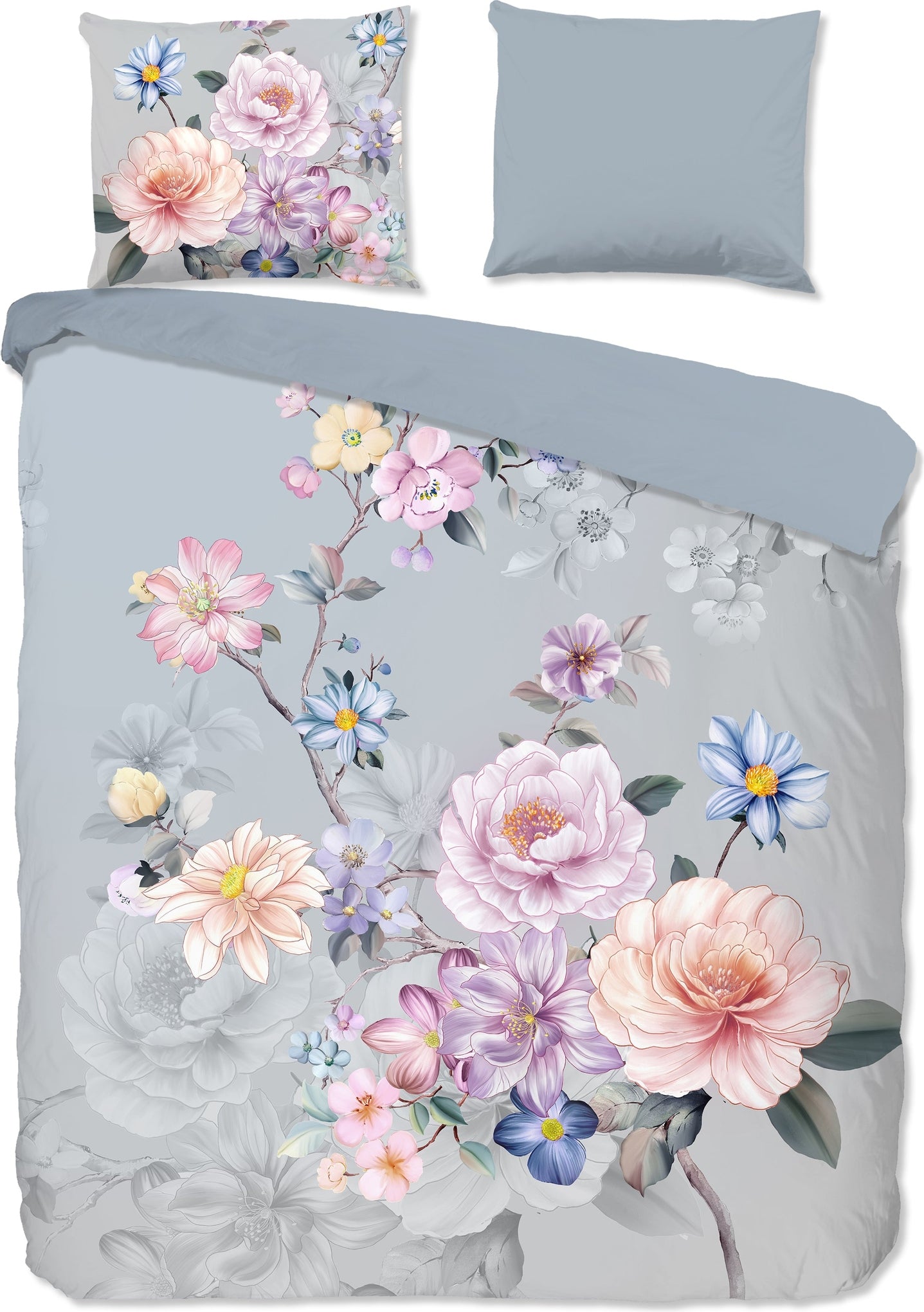 Good Morning Dekbedovertrek Flanel Elena - Grey