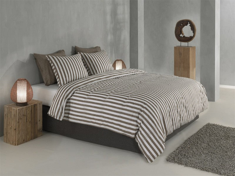 Zo Home Dekbedovertrek Katoen Banda di Lino Palm Taupe