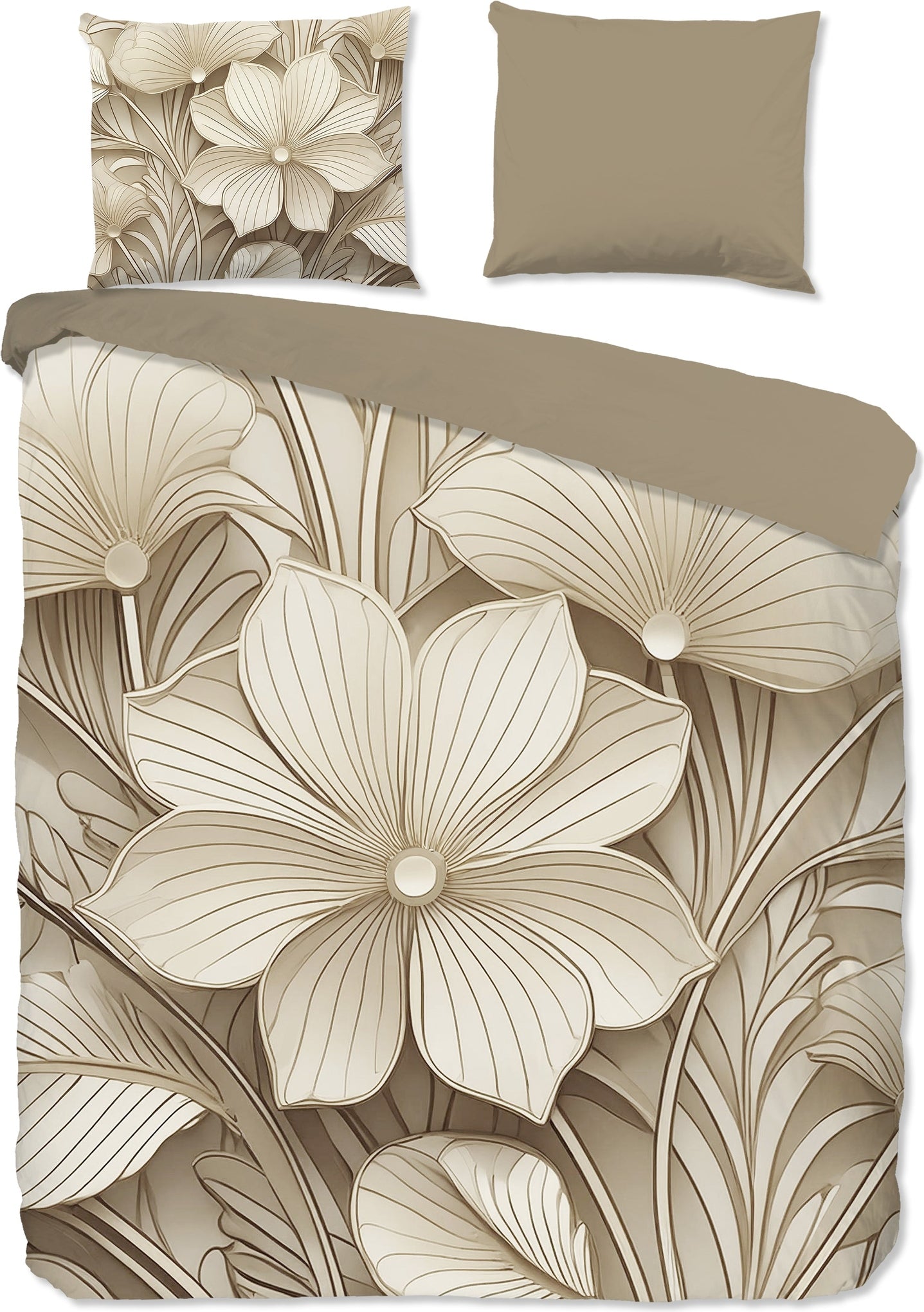 Good Morning Dekbedovertrek Katoen Artdeco - Sand