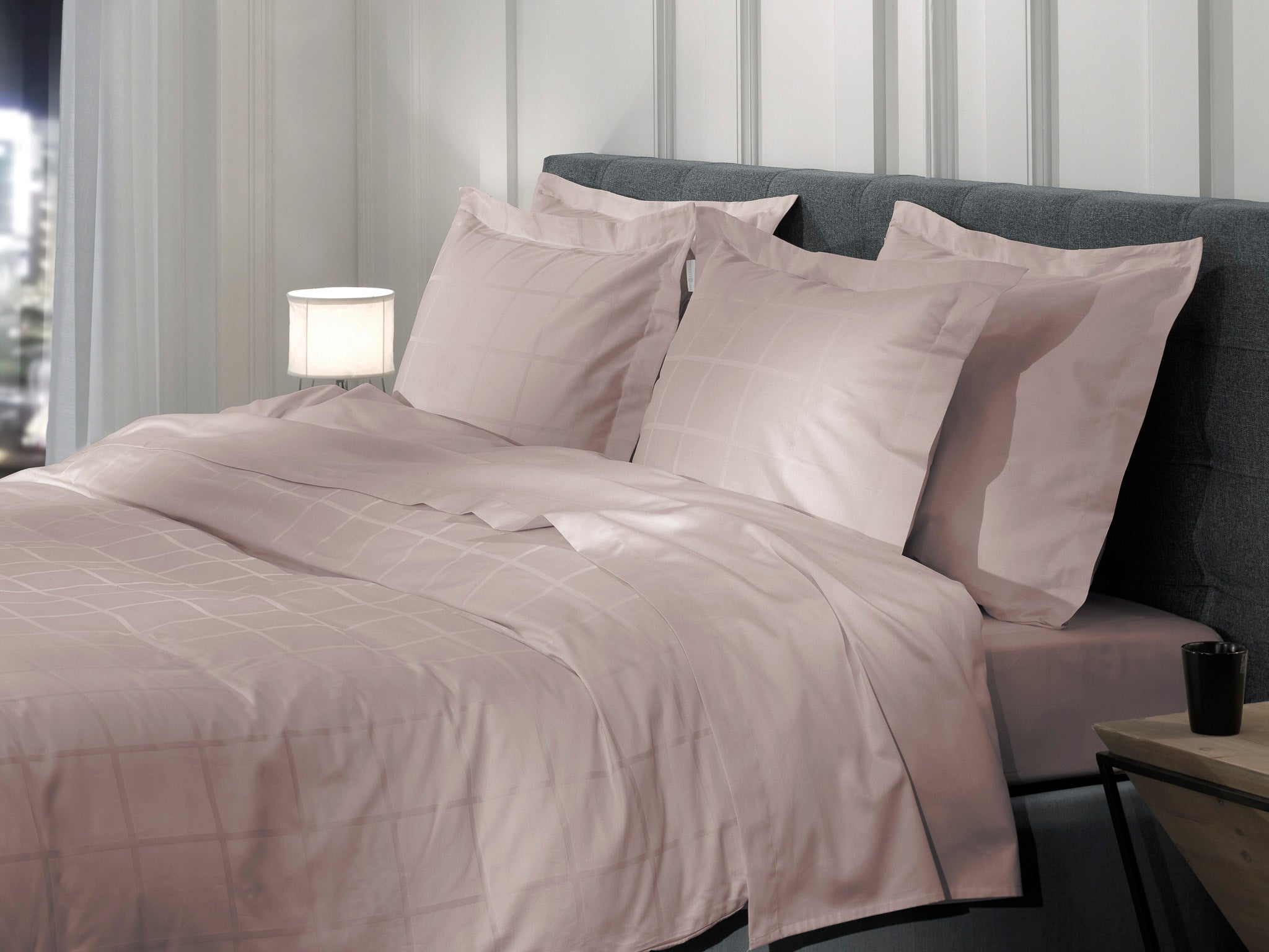 Heckettlane dekbedovertrek Diamante Rose Tan katoen-satijn