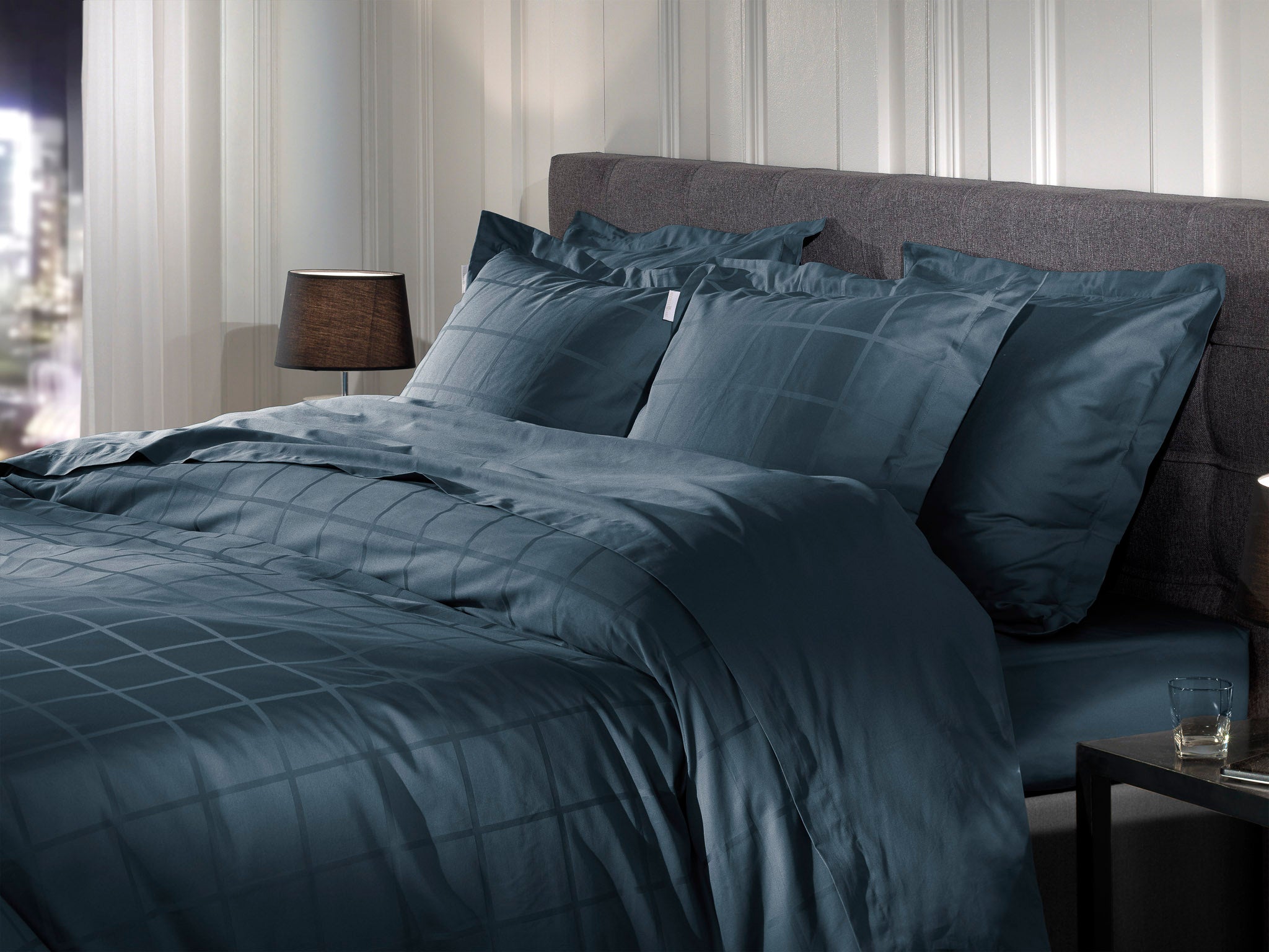 Heckettlane dekbedovertrek Diamante Maritime Blue katoen-satijn