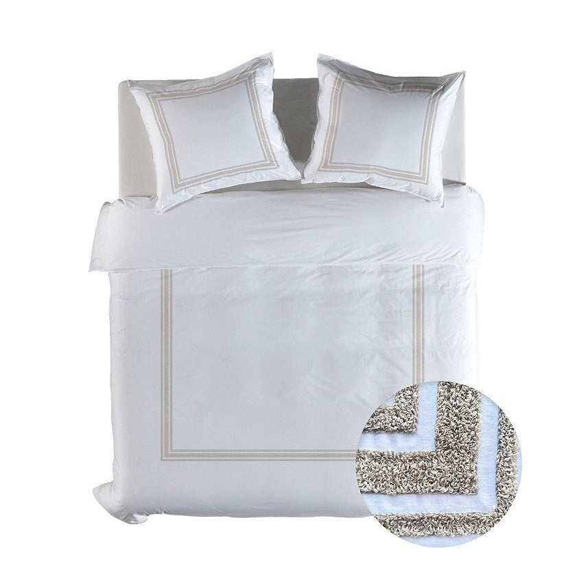 Gelber Bettbezug aus Baumwolle, Suite Kerala Blanc de Blanc