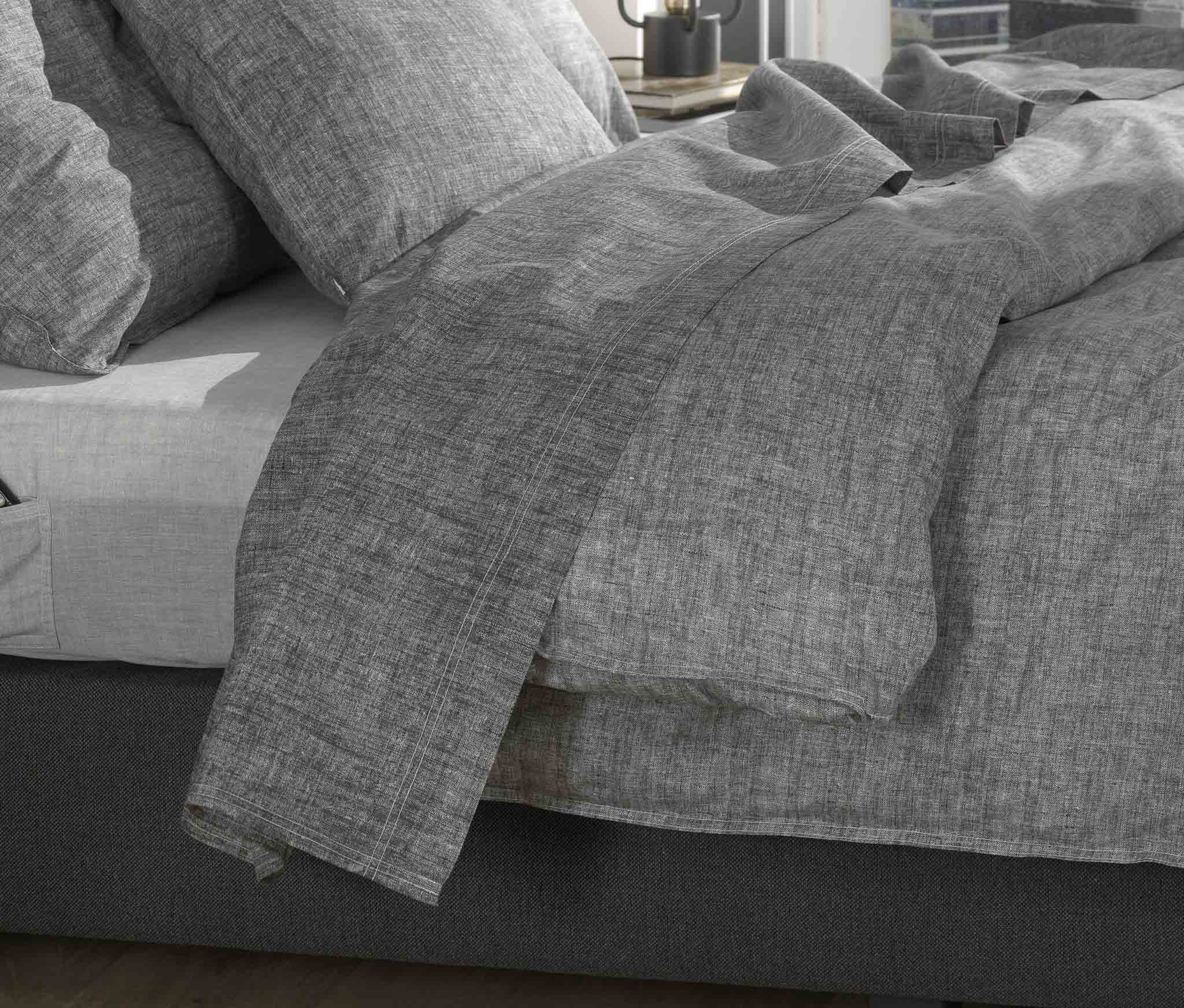 Zo Home laken Lino Dark Grey katoen
