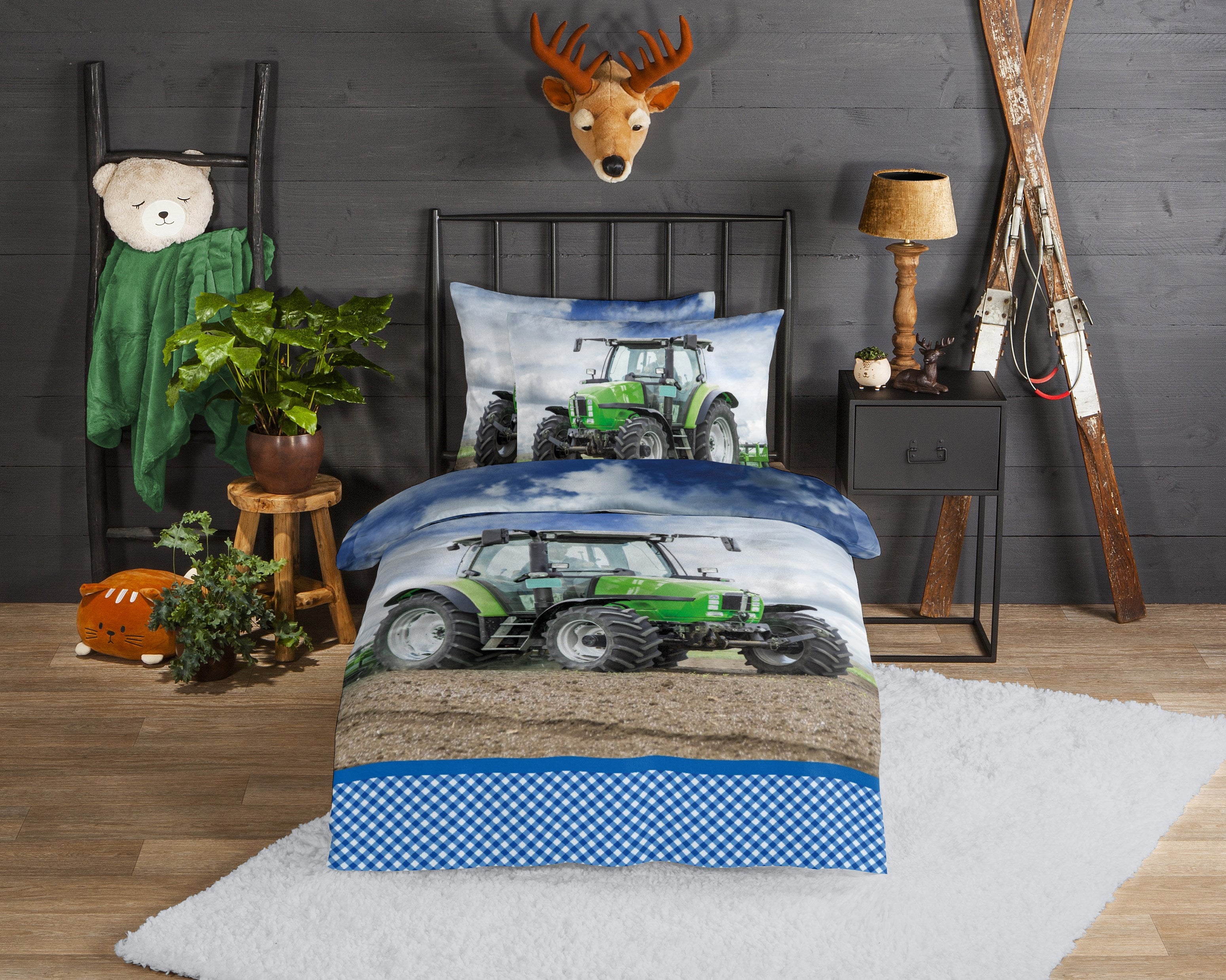 Good Morning Dekbedovertrek Flanel Strong Groen