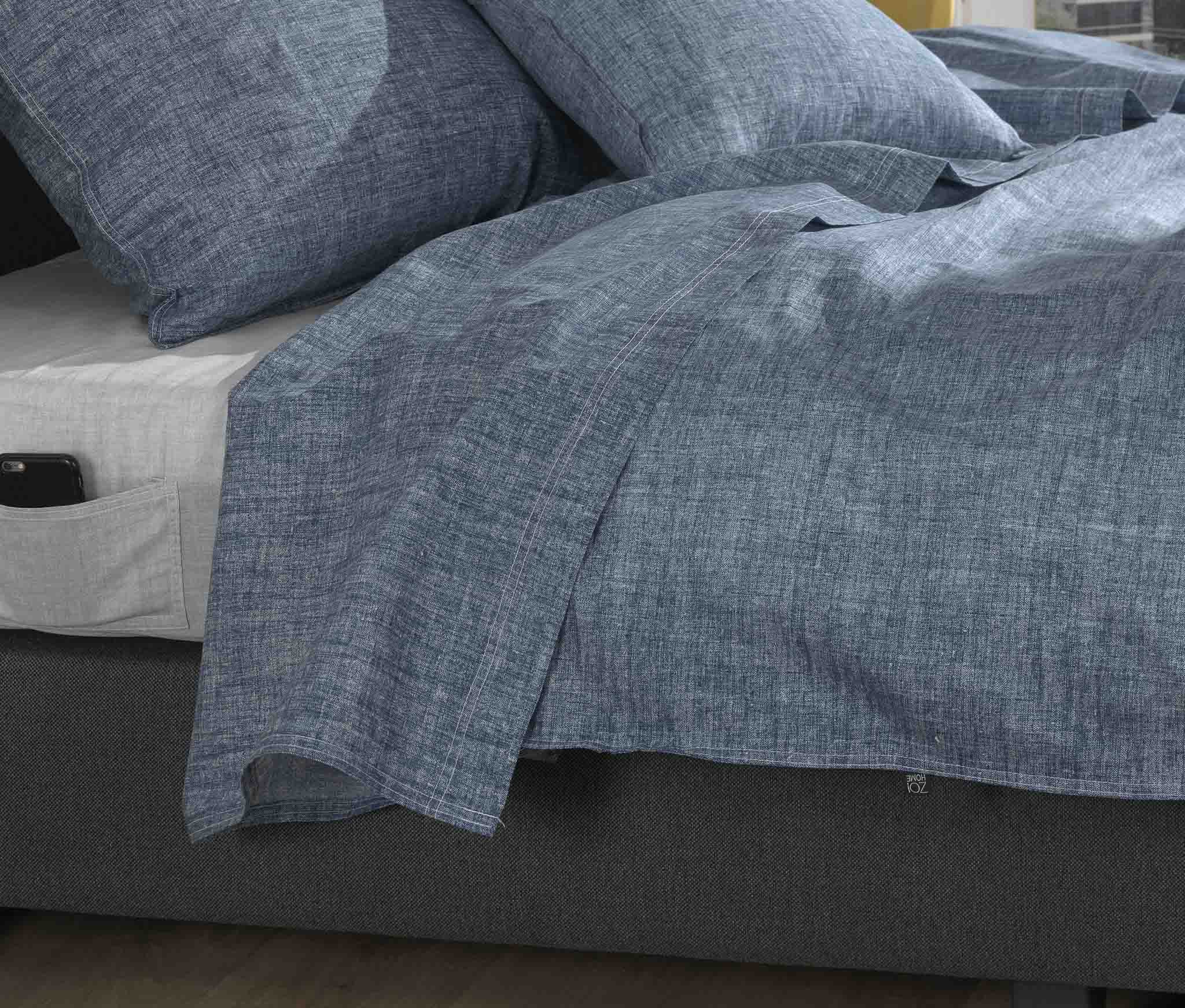 Zo Home laken Lino Urban Blue katoen