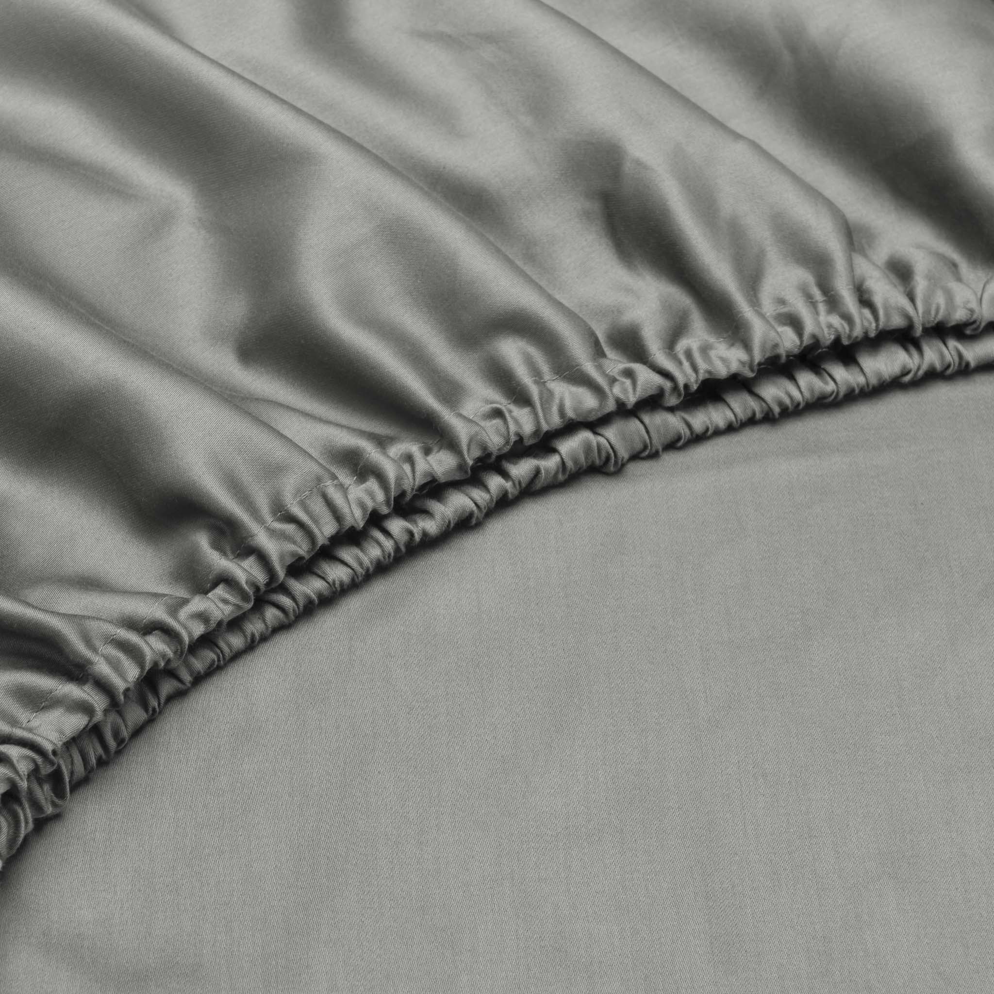 Zo Home hoeslaken Satinado Iron Grey satijn