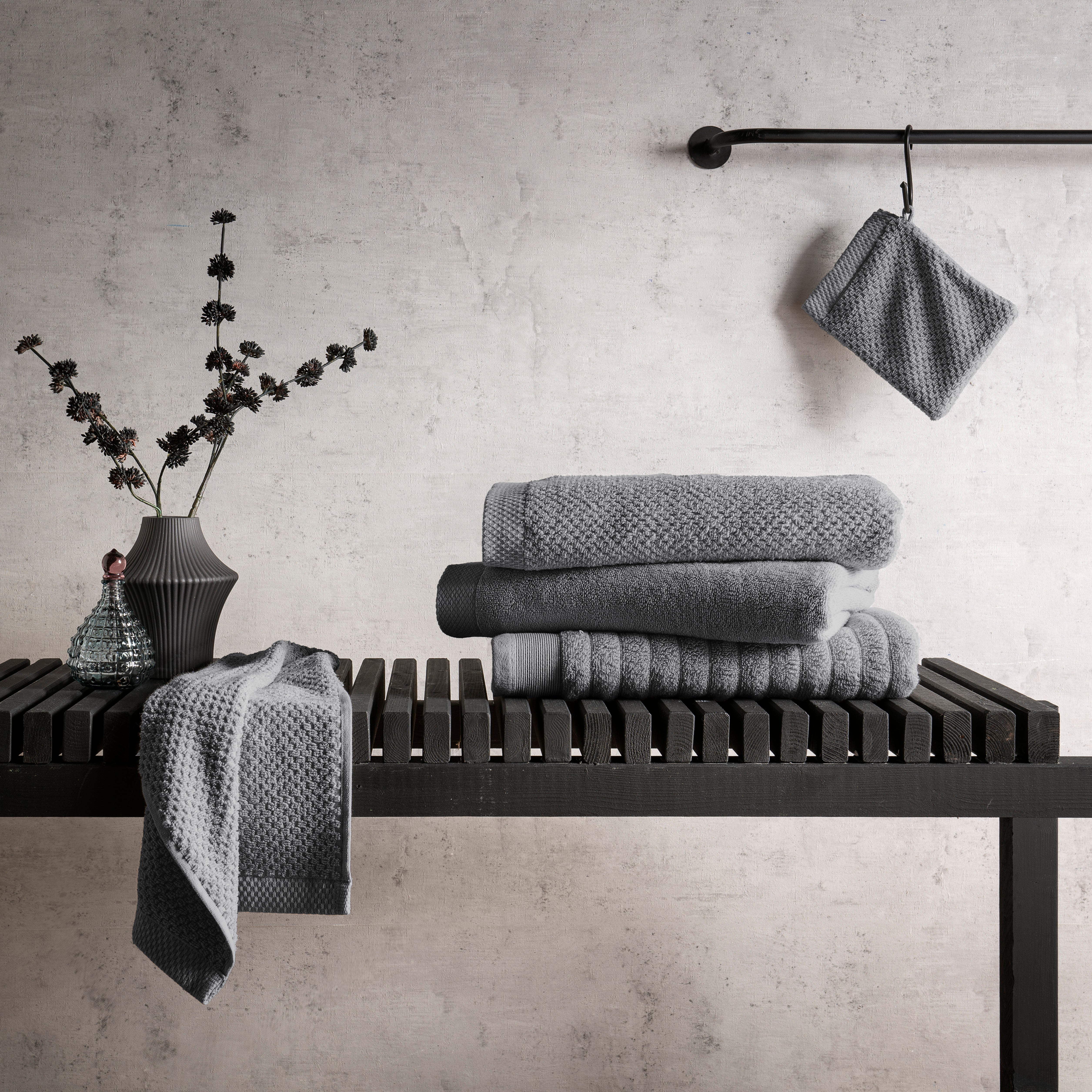 Heckettlane badtextiel Premium Classic Anthracite