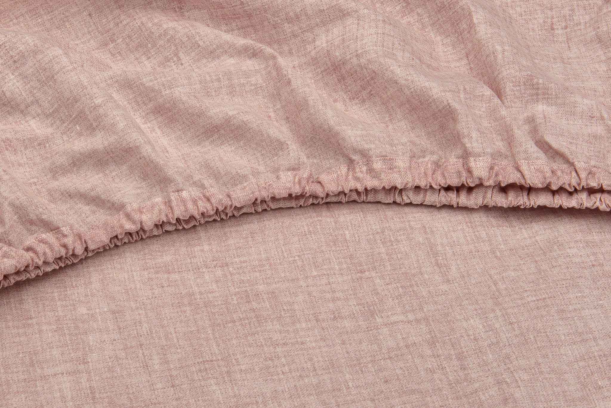 Zo Home hoeslaken Lino Old Rose katoen
