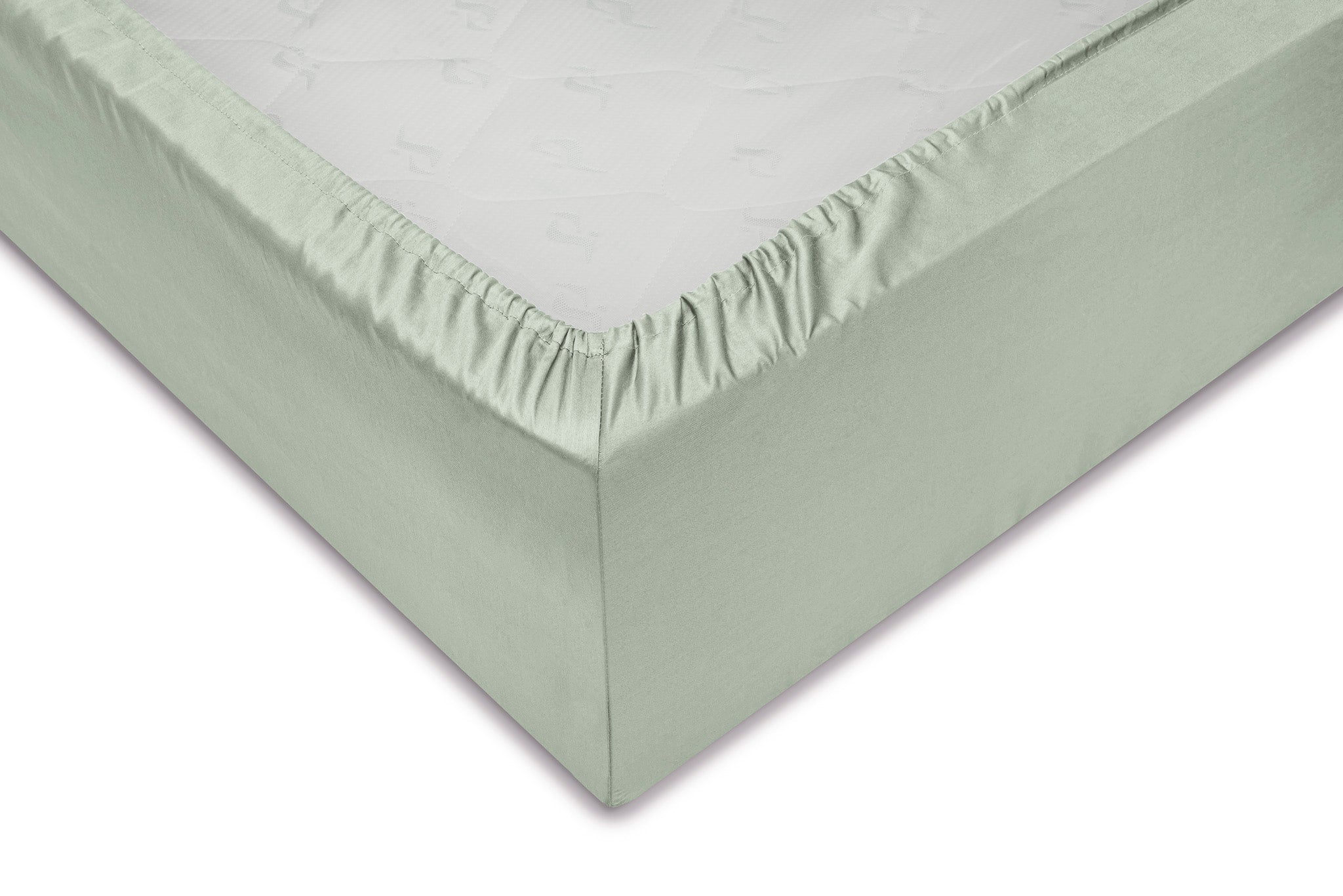 Zo Home hoeslaken Satinado Foam Green satijn