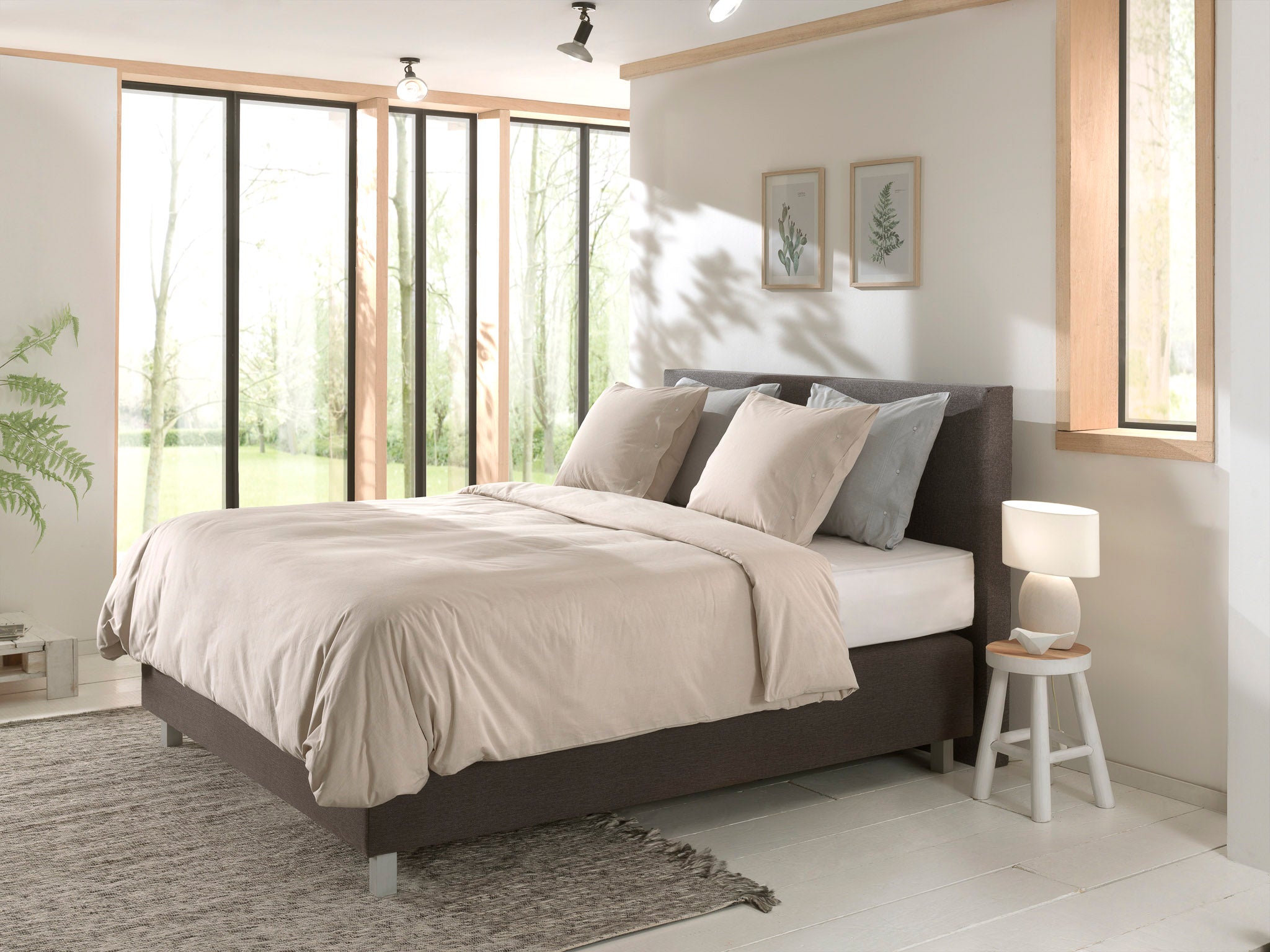 Yellow dekbedovertrek Chambray Natural katoen