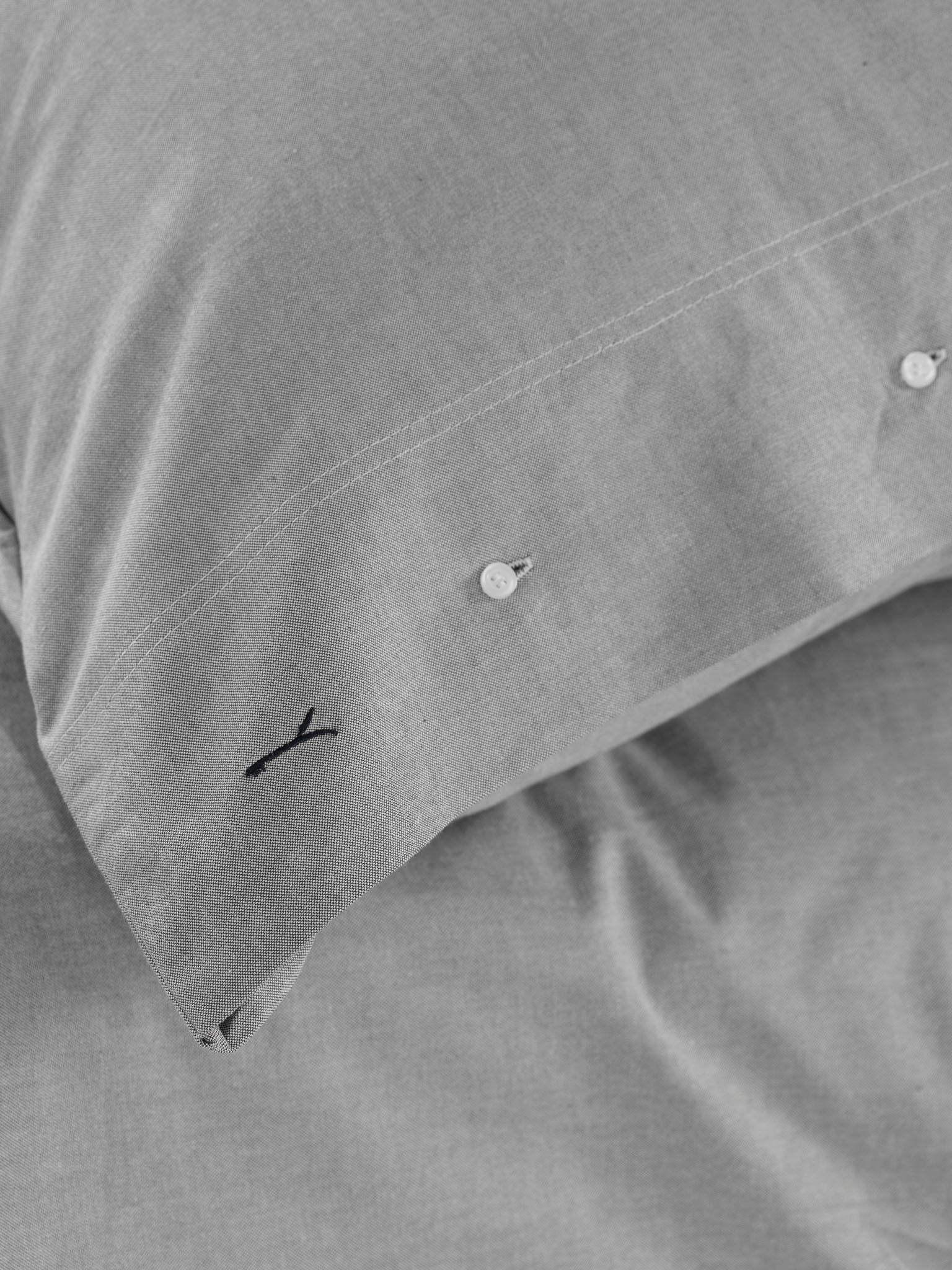 Yellow dekbedovertrek Chambray Dark Grey katoen