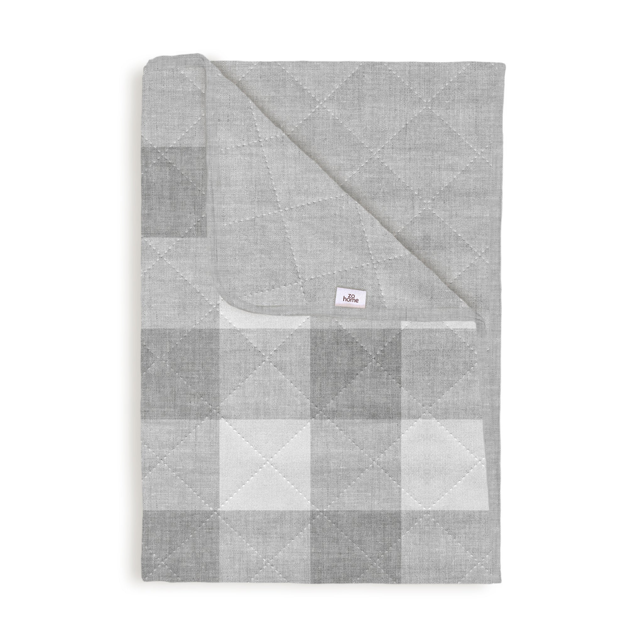 Zo Home bedsprei Quattro di Lino Dove Grey polyester