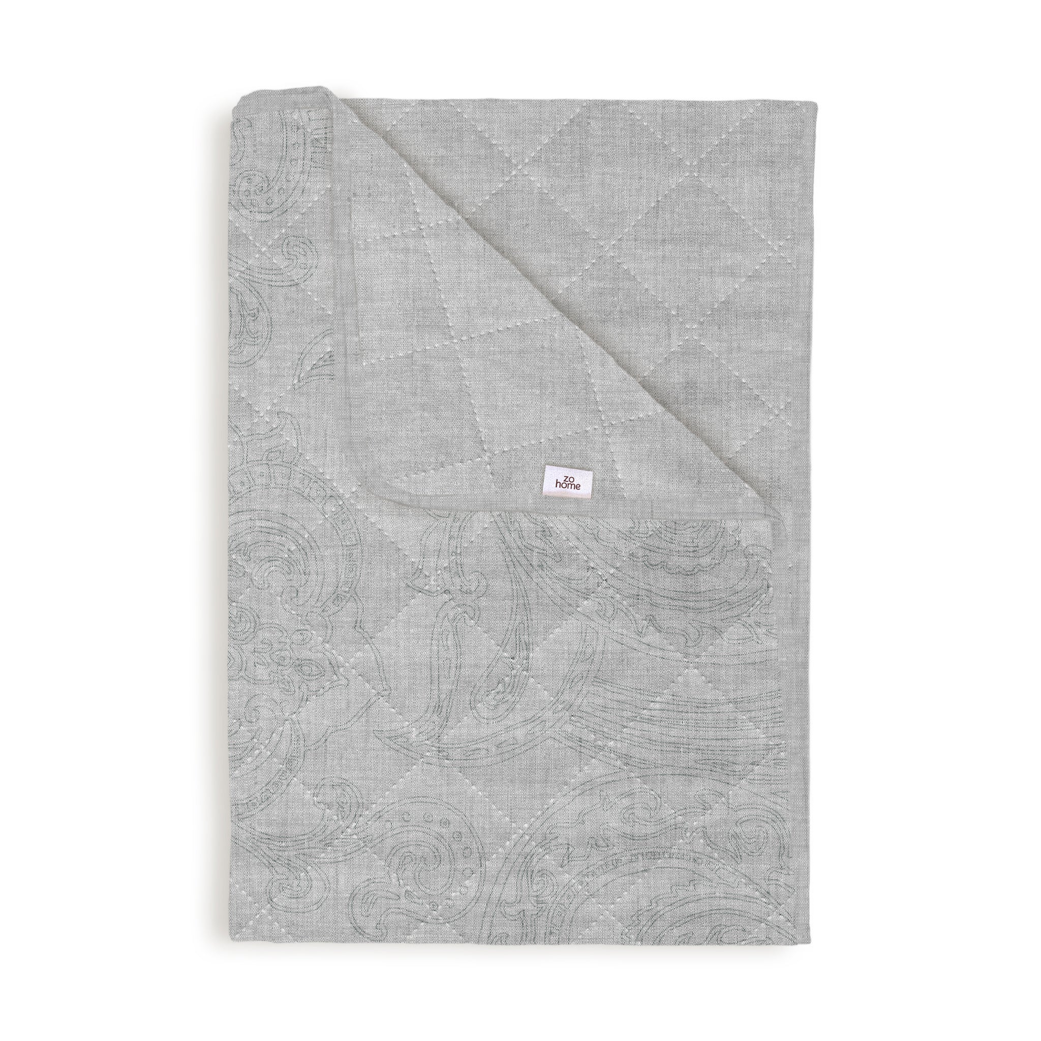 Zo Home bedsprei Paisley di Lino Dove Grey polyester