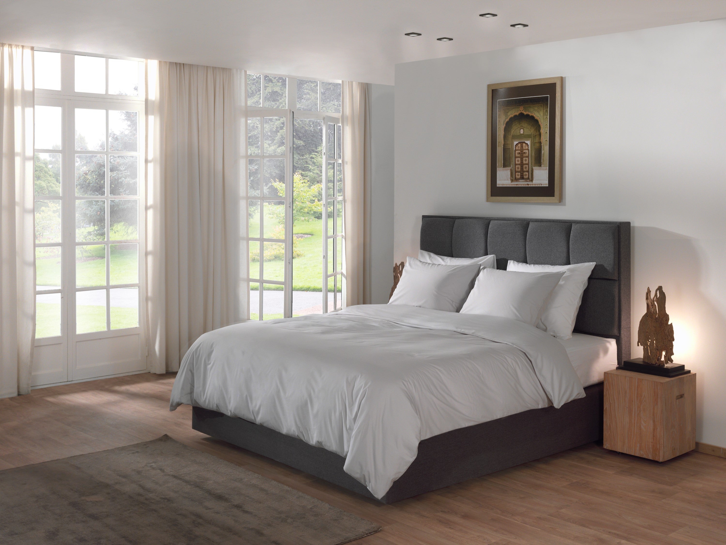 Yellow dekbedovertrek Suite Mumbai Vaporous Grey katoen percale