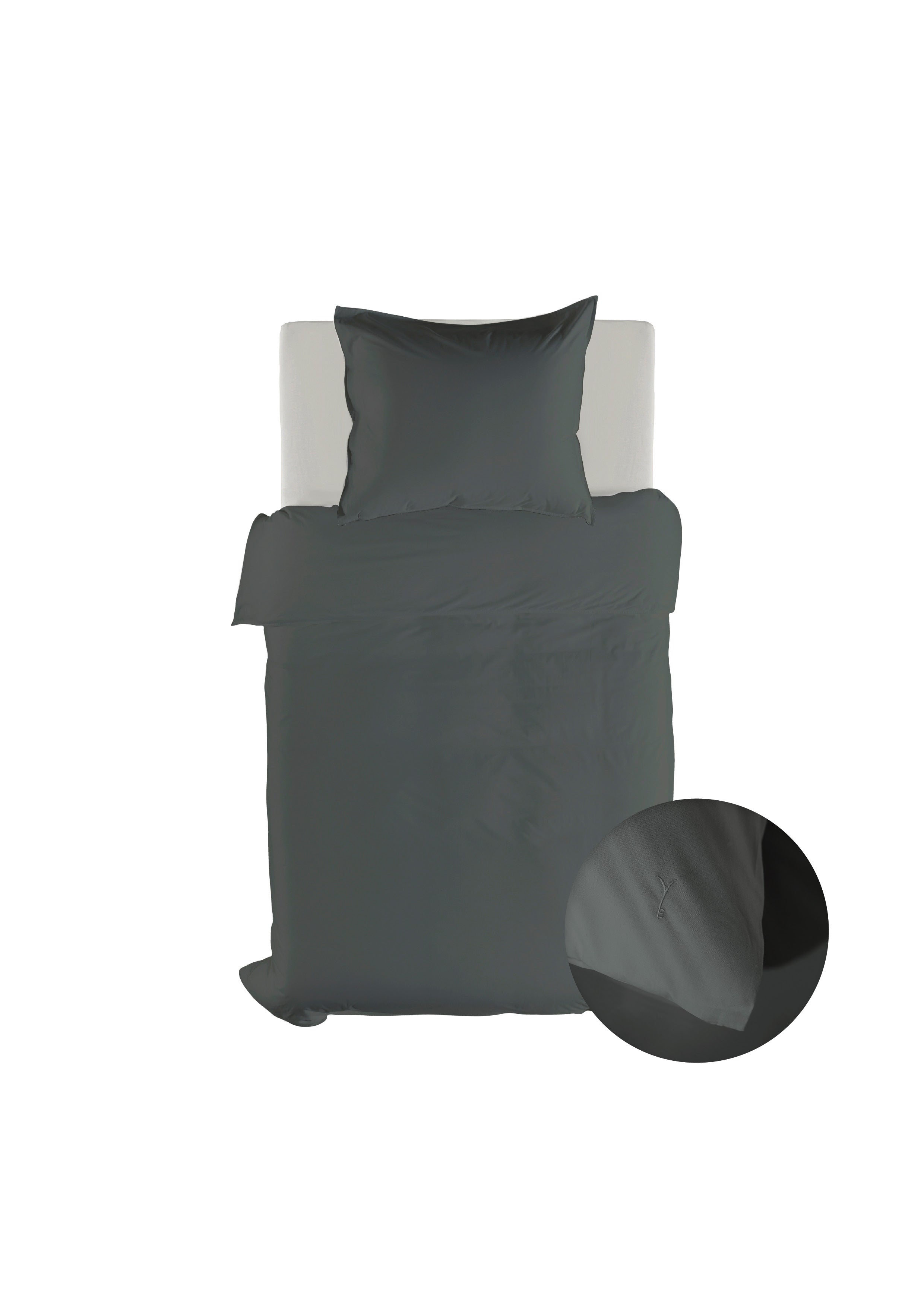 Yellow dekbedovertrek Suite Mumbai Beluga Grey katoen percale