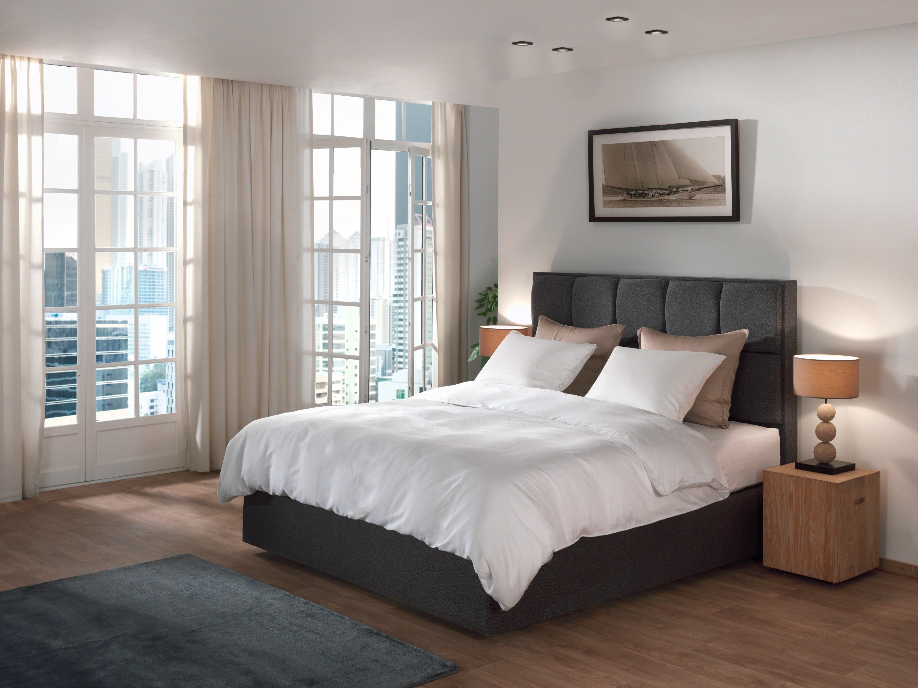 Yellow dekbedovertrek Suite New York Blanc de Blanc lyocell
