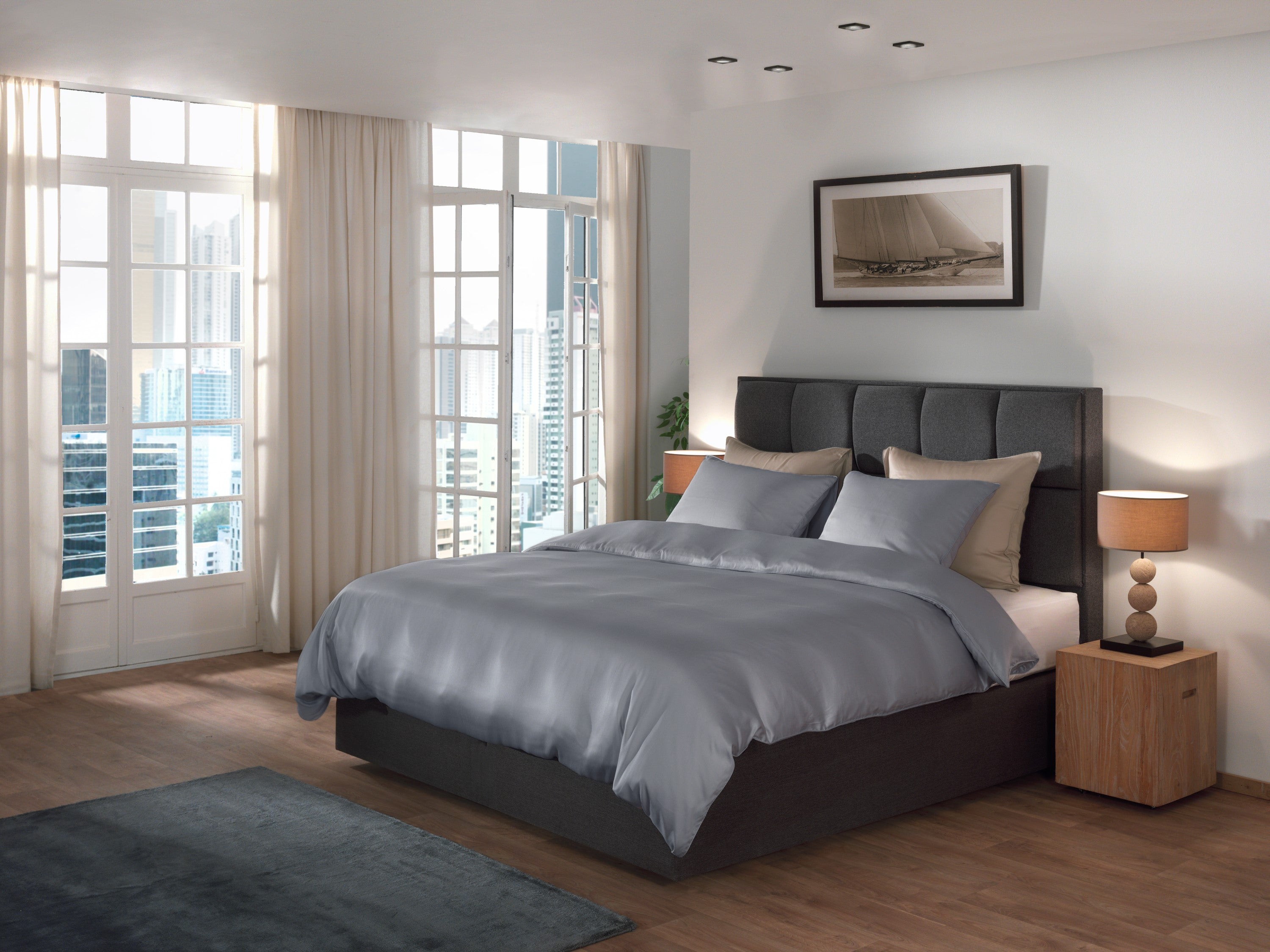 Yellow dekbedovertrek Suite New York Delicate Blue lyocell