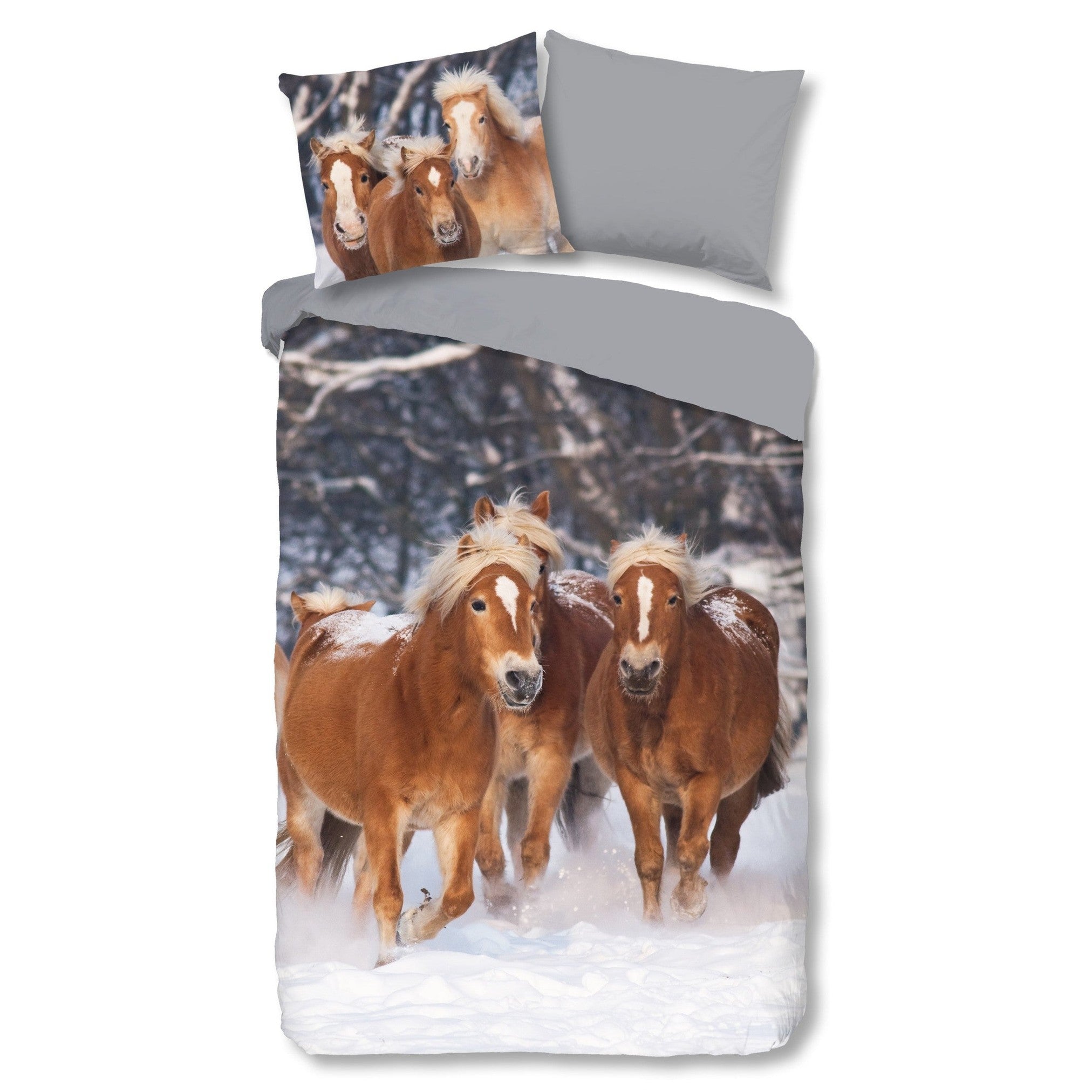 Good Morning Bettbezug Flanell Happy Horses Multi