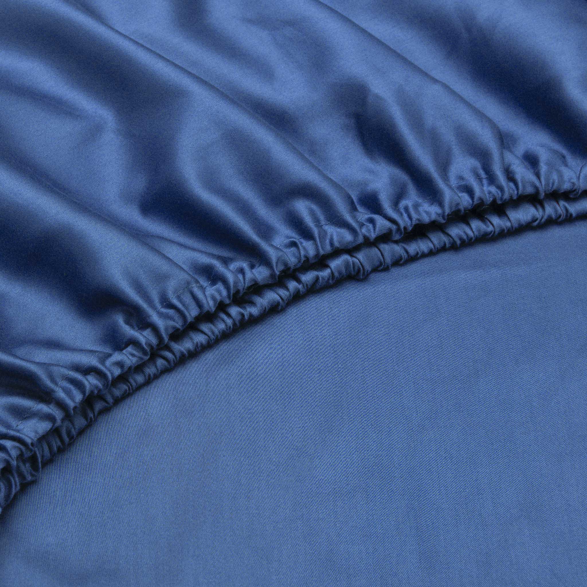 Zo Home hoeslaken Satinado Evening Blue satijn
