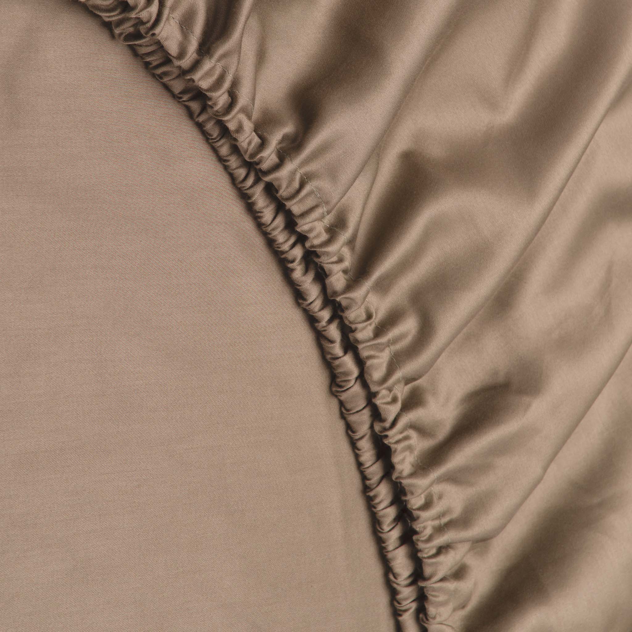Zo Home hoeslaken Satinado Praline Brown satijn