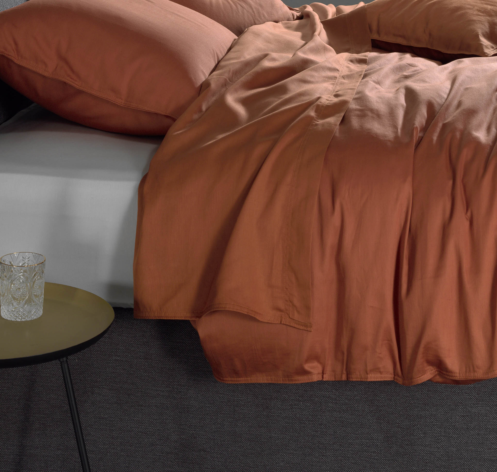 Zo Home laken Satinado Copper Orange satijn