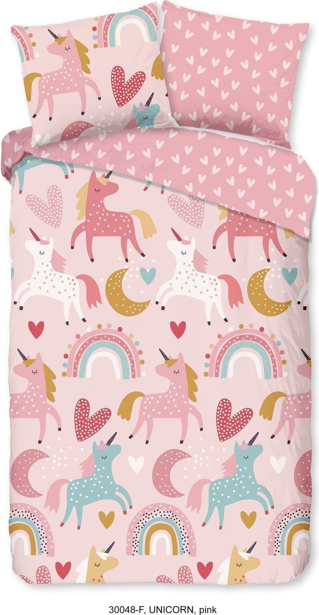 Good Morning Dekbedovertrek Flanel Unicorn Roze