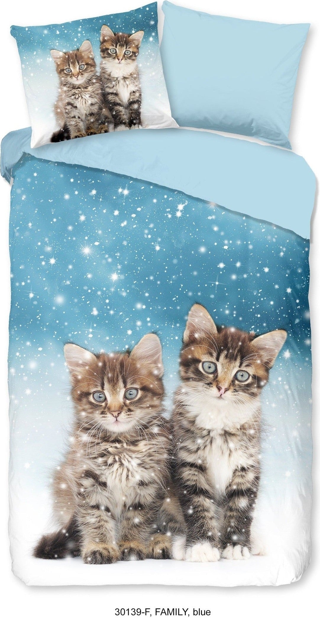 Good Morning Dekbedovertrek Flanel Family Blauw