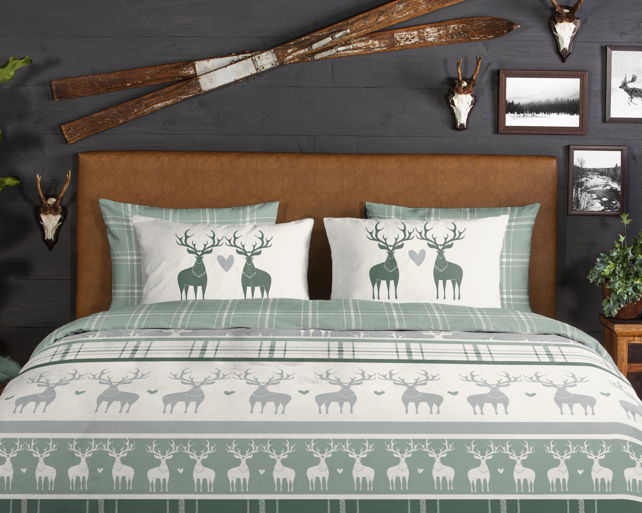 Good Morning Dekbedovertrek Flanel Bjirk - Green