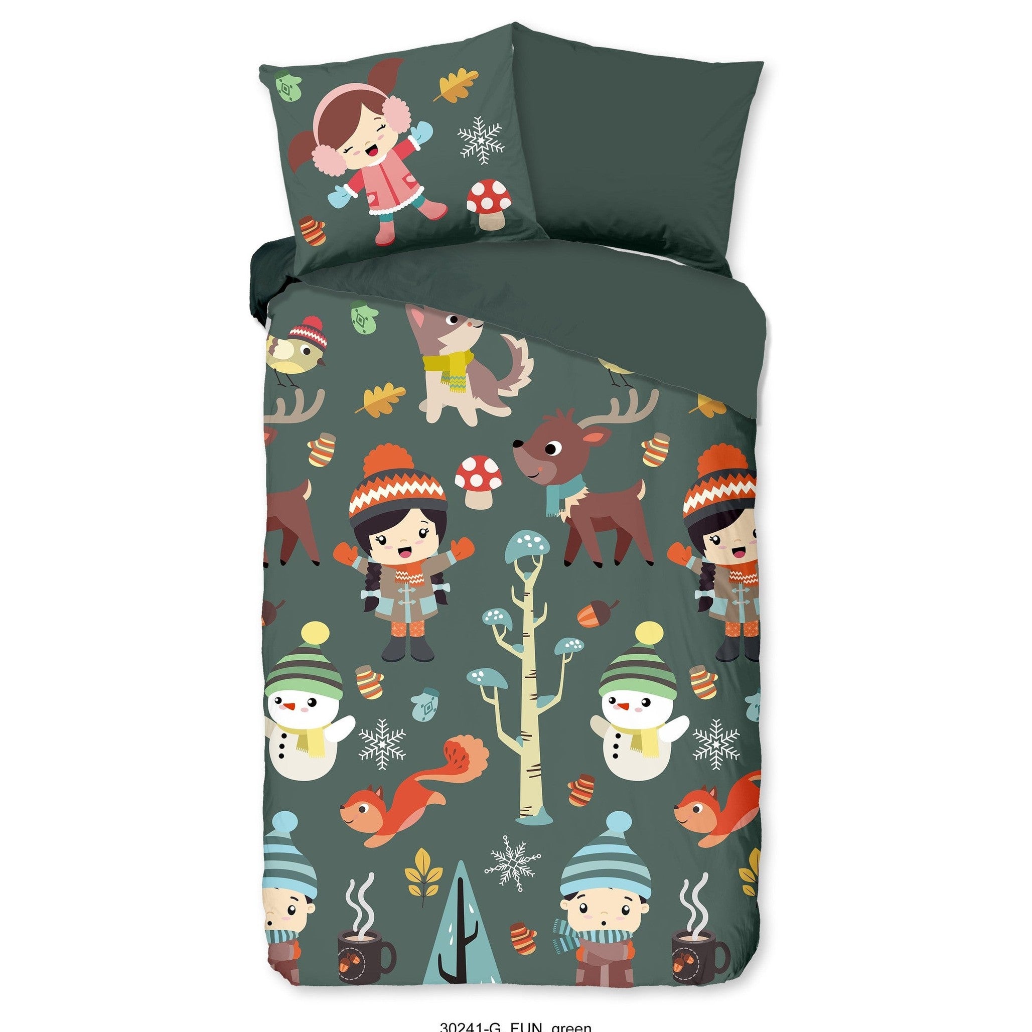 Good Morning Bettbezug Cotton Fun Green