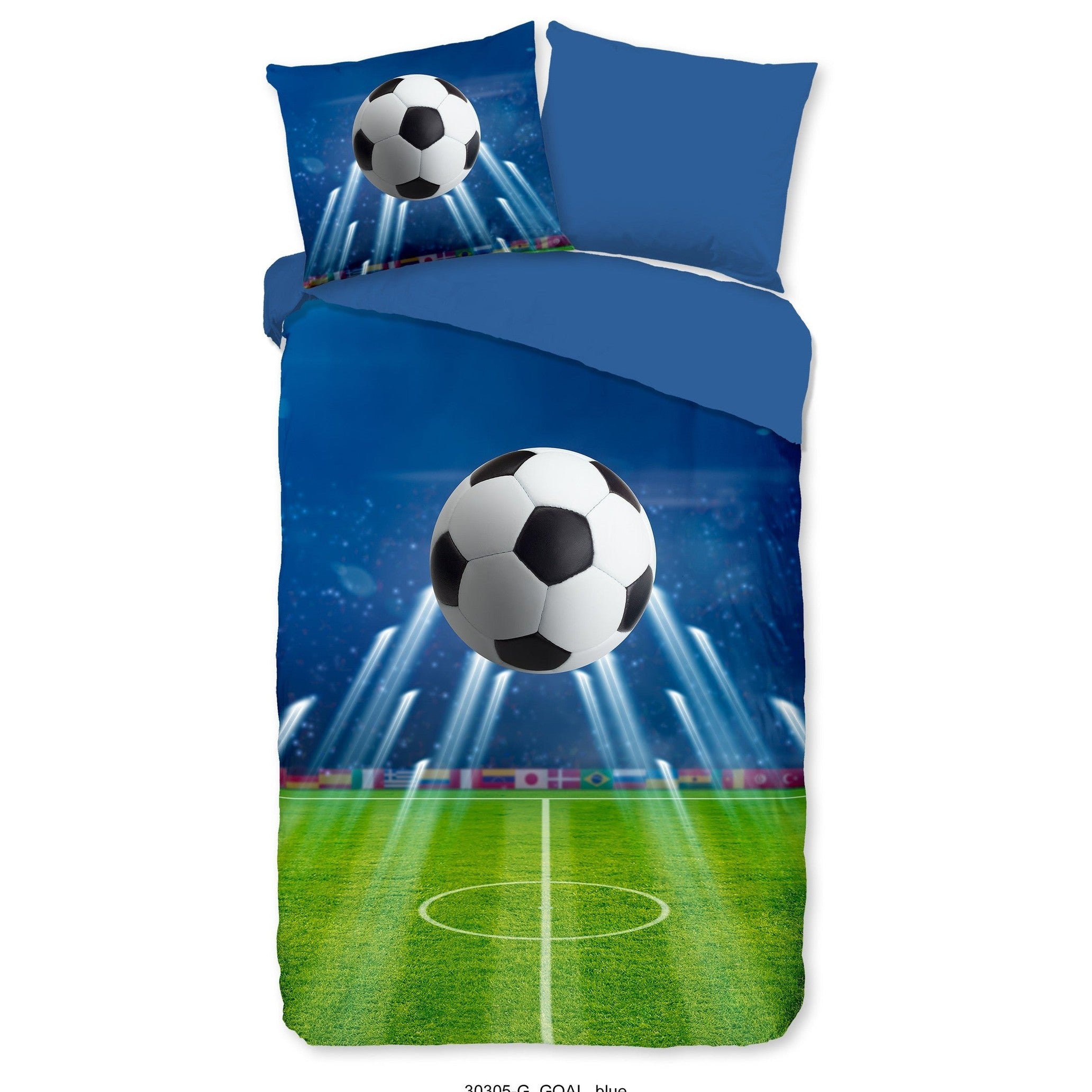 Good Morning Dekbedovertrek Katoen Goal Blauw