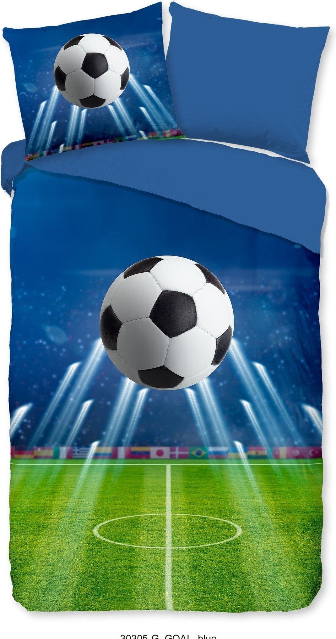 Good Morning Dekbedovertrek Katoen Goal Blauw