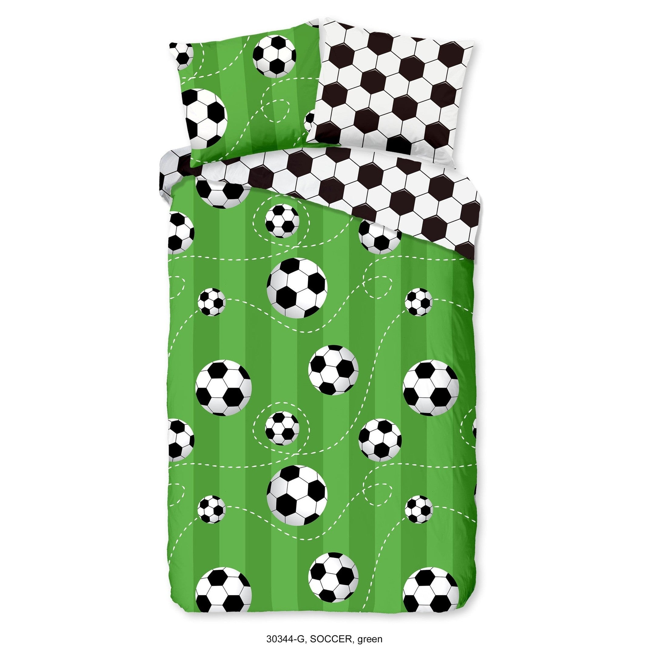 Good Morning Dekbedovertrek Katoen Soccer Groen