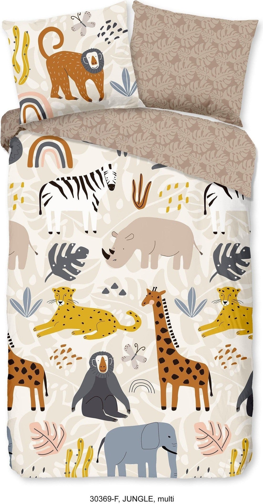 Good Morning Dekbedovertrek Flanel Jungle Multi