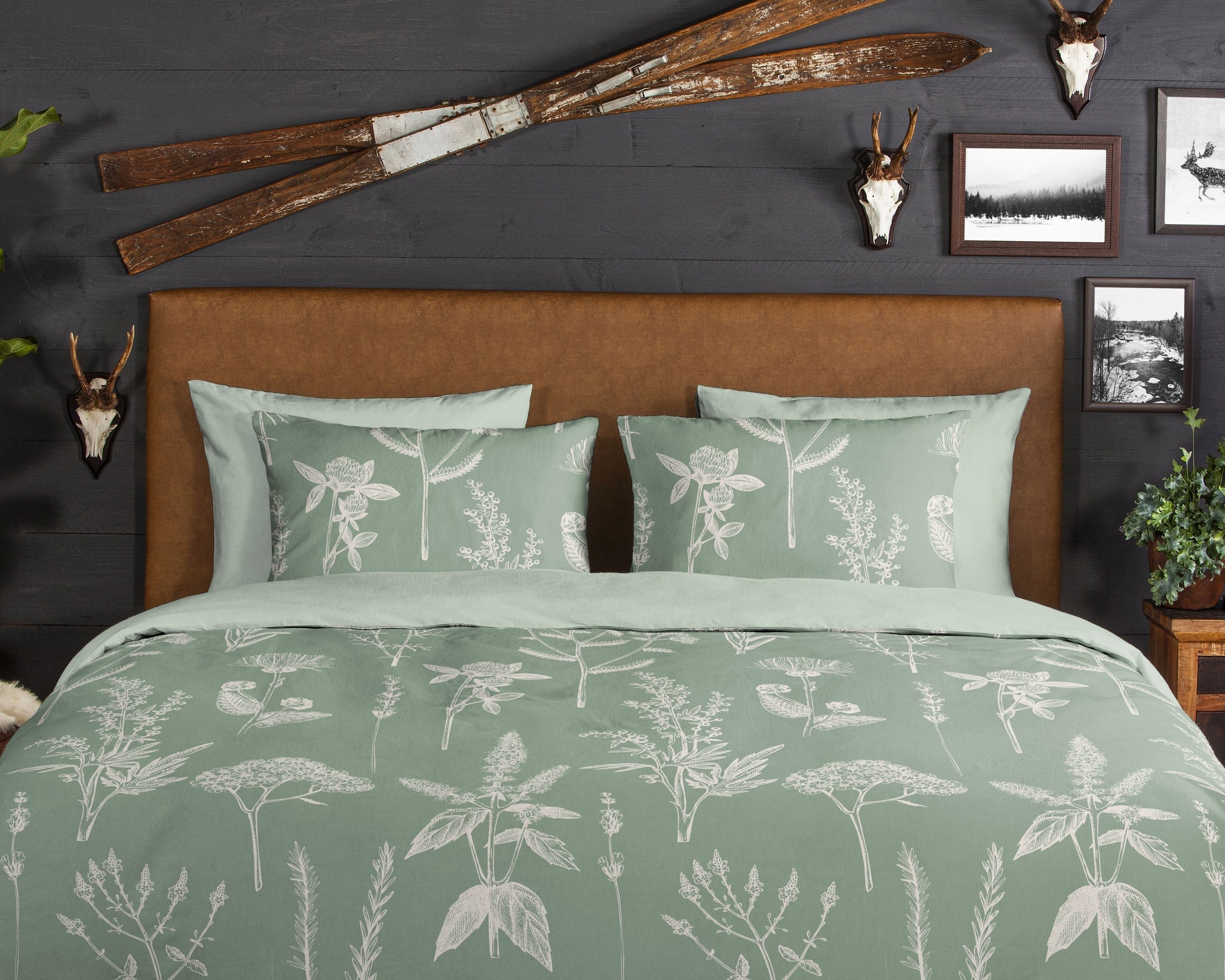 Good Morning Dekbedovertrek Flanel Herbs - Green