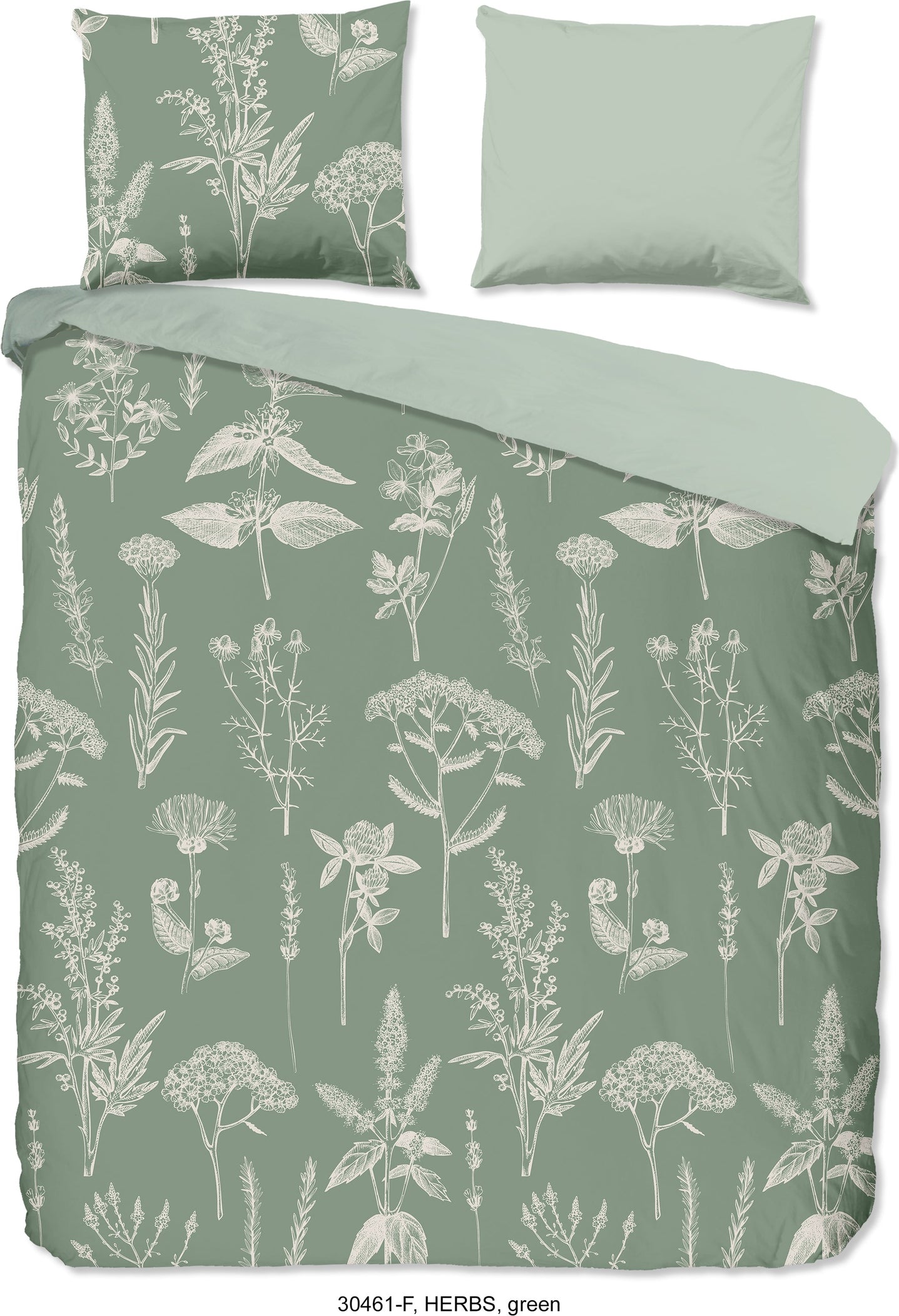 Good Morning Dekbedovertrek Flanel Herbs - Green
