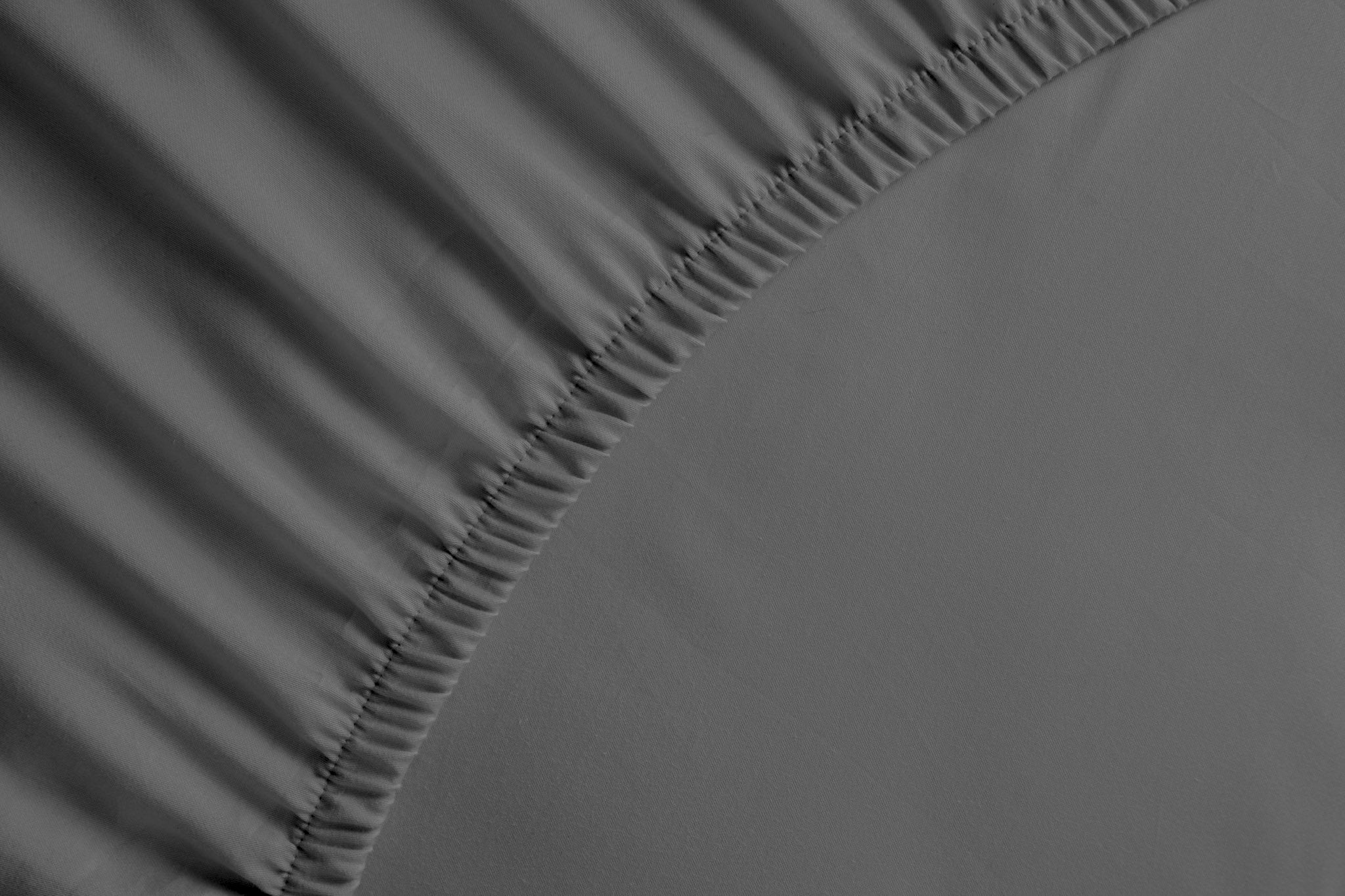 Yellow hoeslaken Percale Steel Grey katoen percale