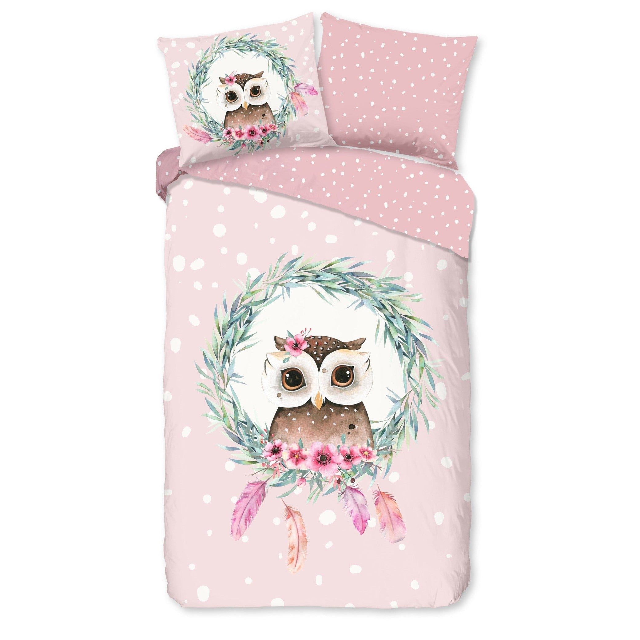 Housse de Couette Good Morning Coton Owli Rose