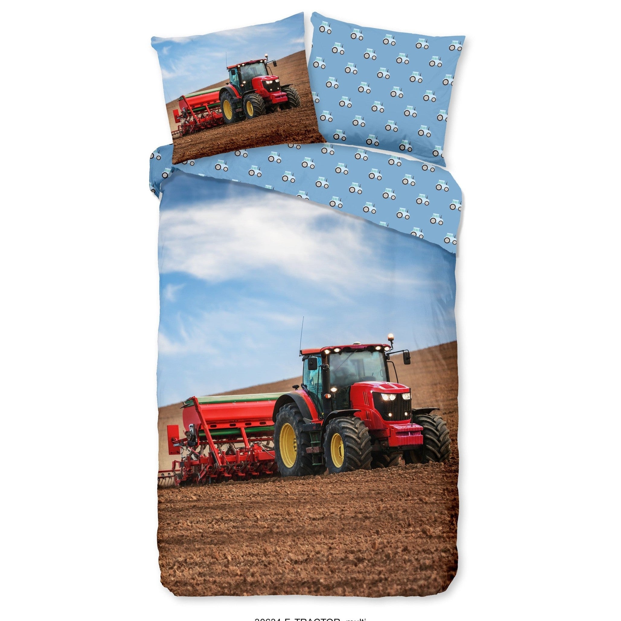 Good Morning Dekbedovertrek Flanel Tractor Multi