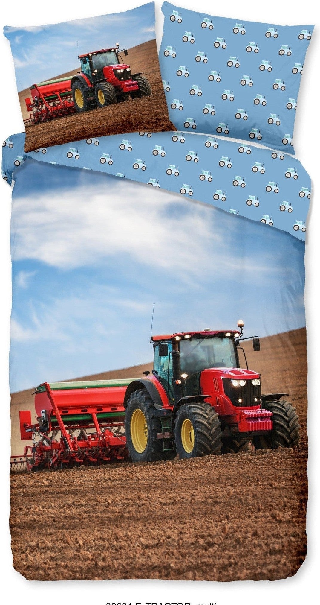 Good Morning Dekbedovertrek Flanel Tractor Multi