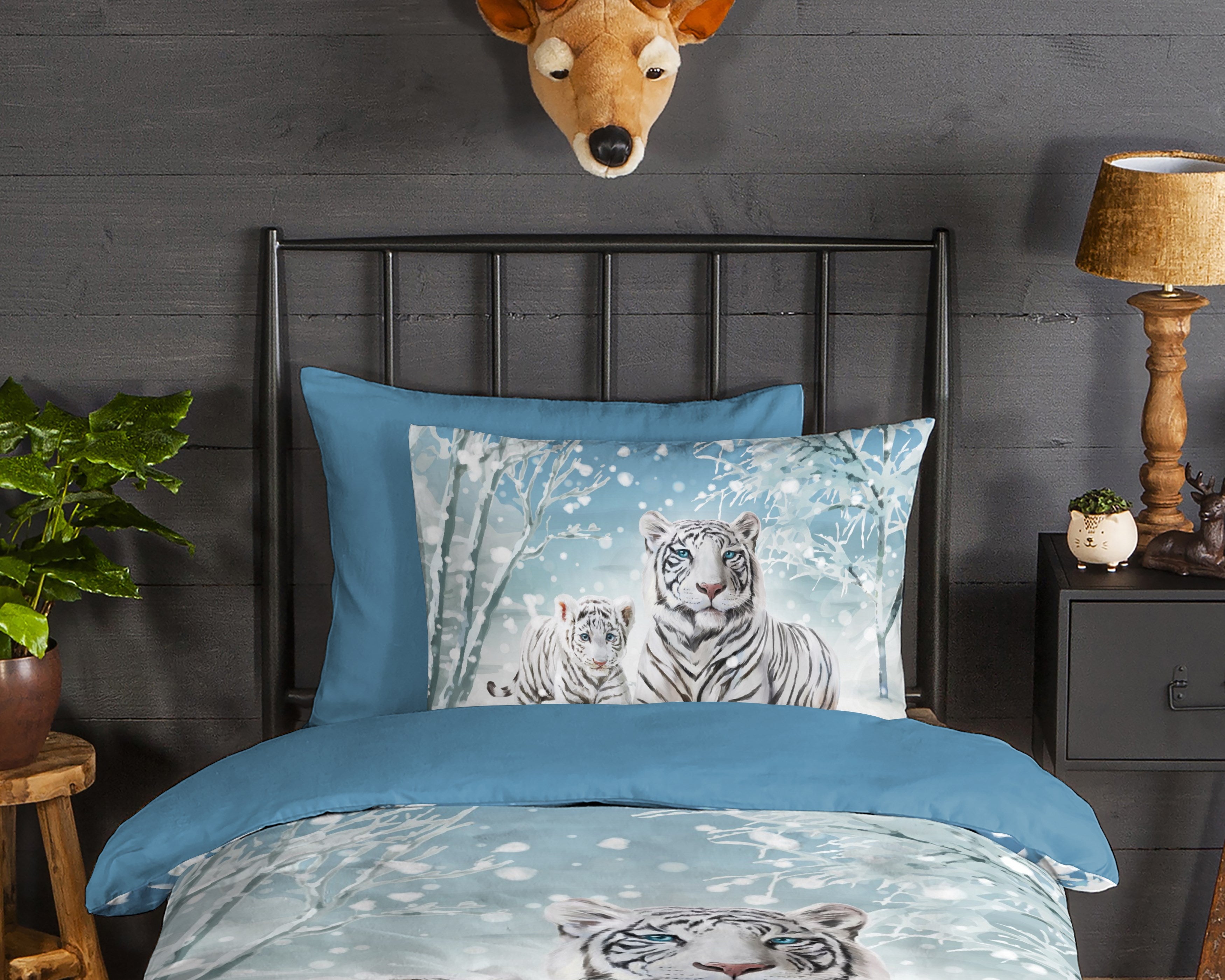 Good Morning Dekbedovertrek Flanel Safe Blauw