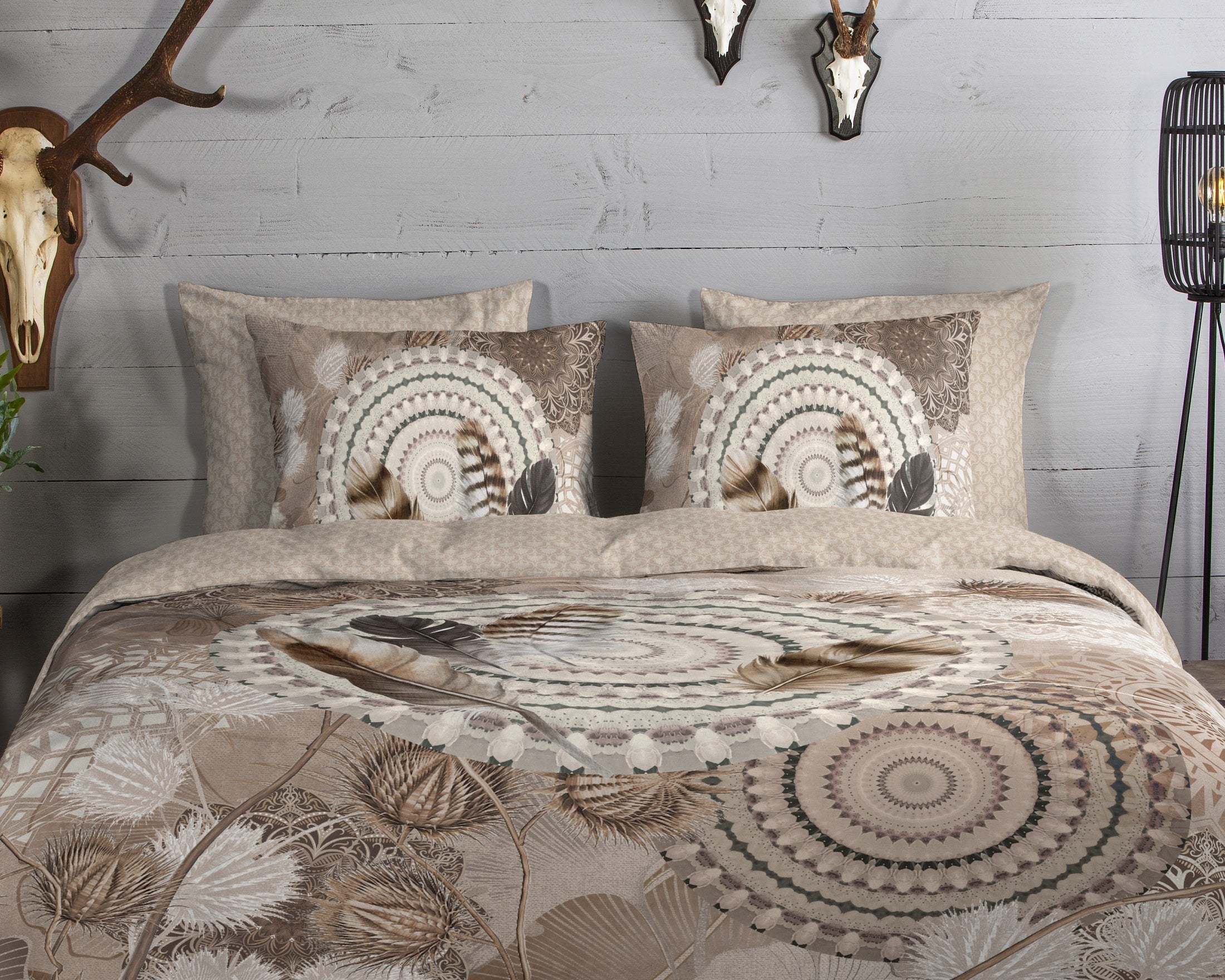 HIP Dekbedovertrek Flanel Ringhda - Taupe