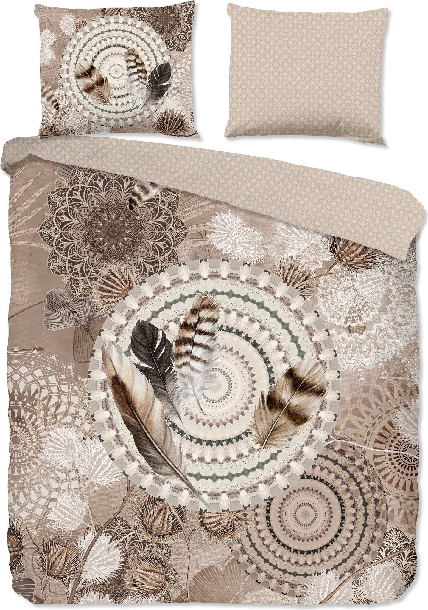 HIP Dekbedovertrek Flanel Ringhda - Taupe