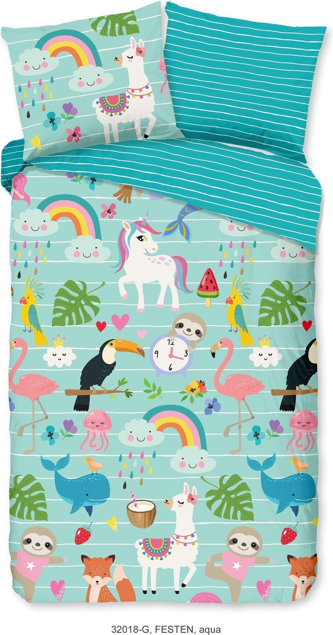 Good Morning Dekbedovertrek Katoen Festen Aqua