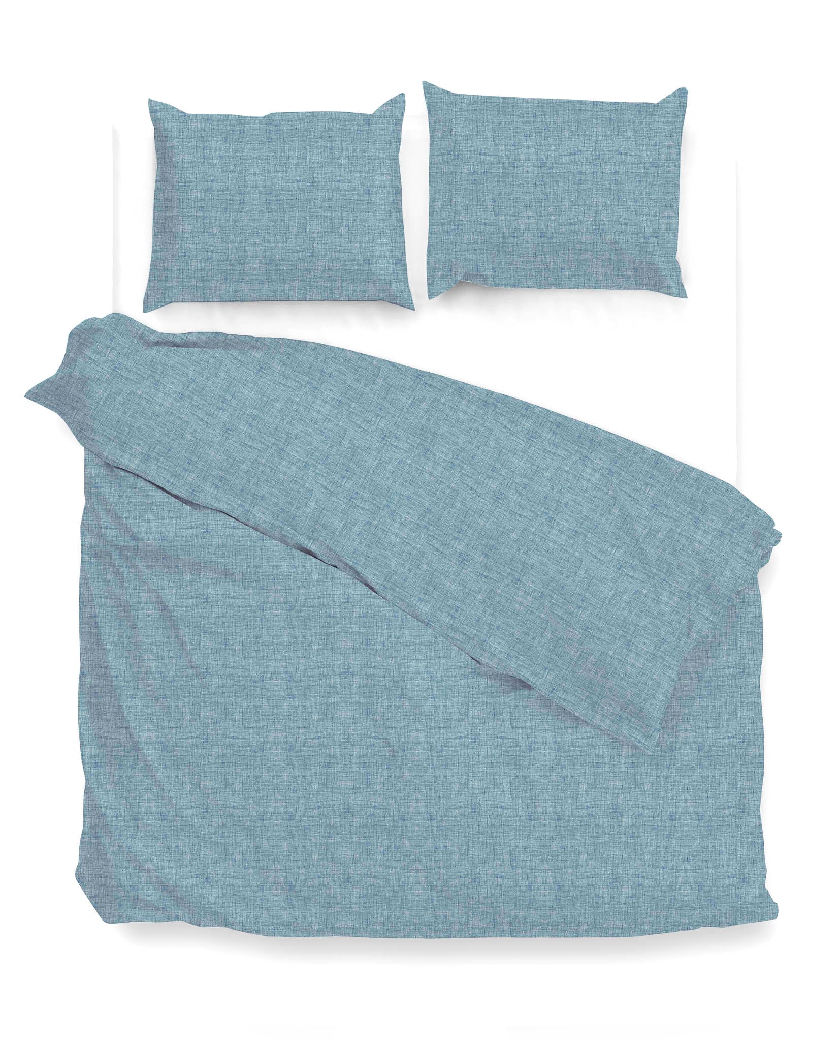 Zo Home dekbedovertrek Lino Stone Blue katoen